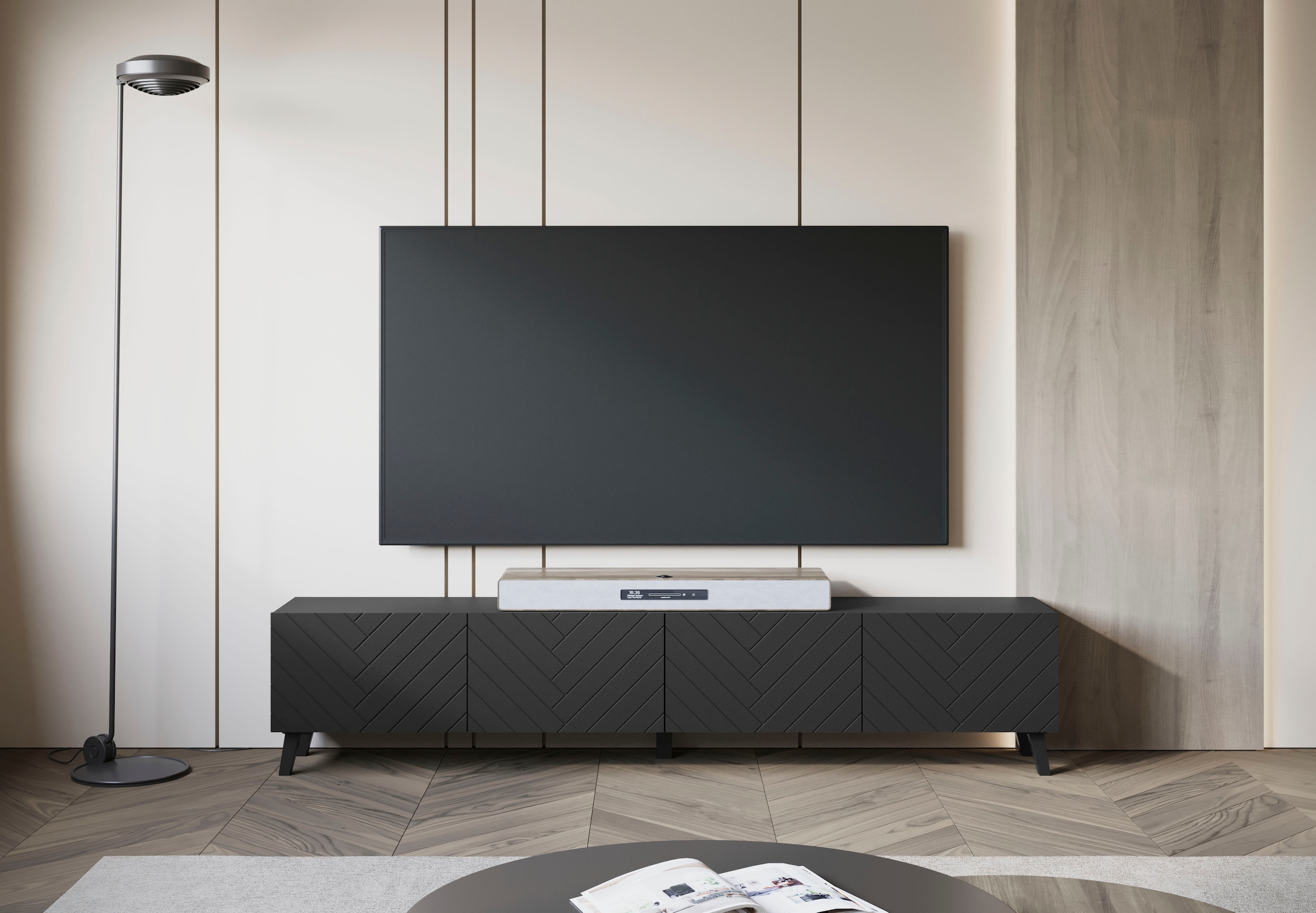 INOSIGN Lowboard »PHUKET«, TV-Board mit Strukturfront, Breite ca. 190 cm