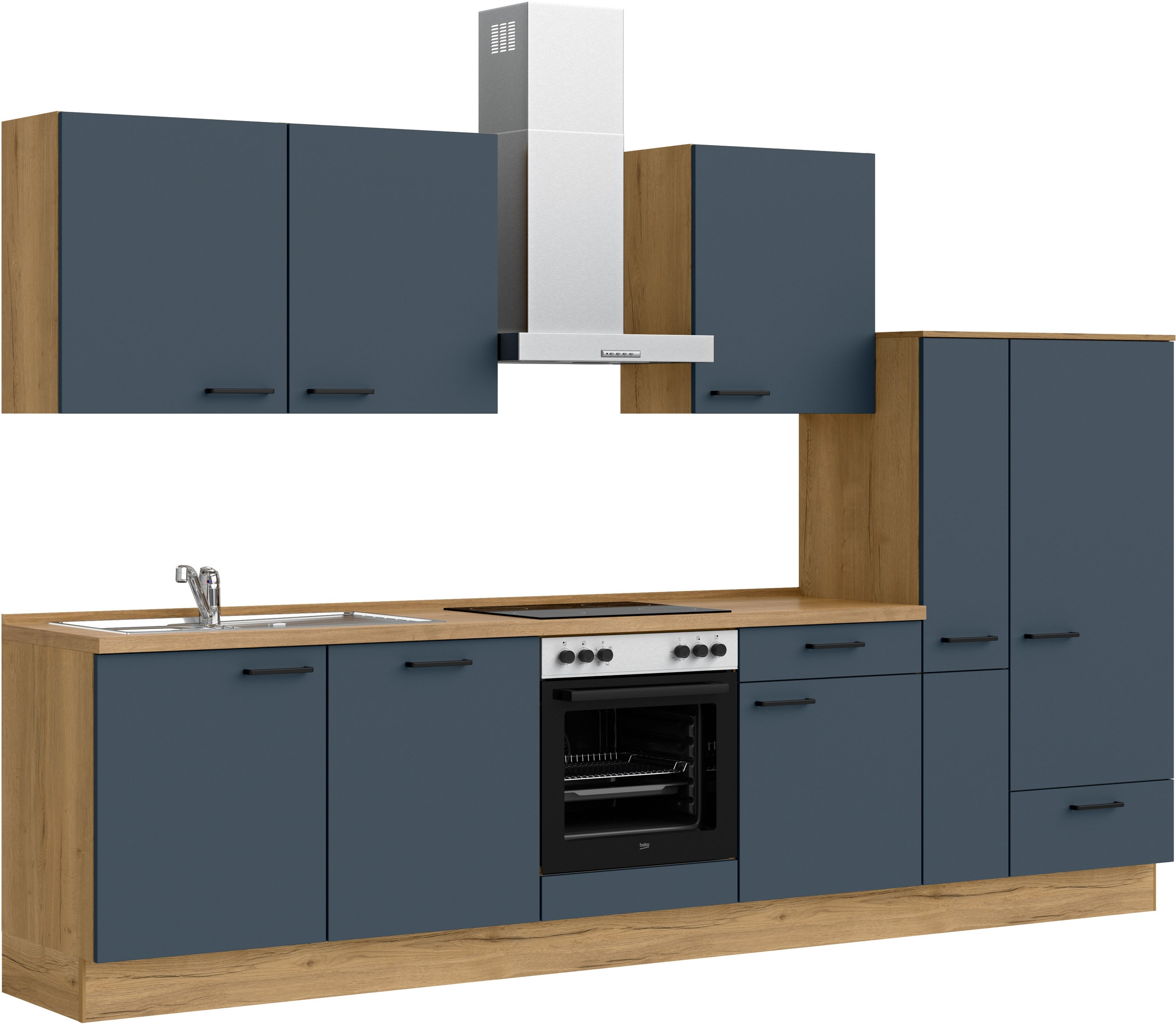 nobilia® Küchenzeile »"Easytouch I"«, vormontiert, Ausrichtung wählbar, Breite 330 cm, wahlw. mit E-Geräten