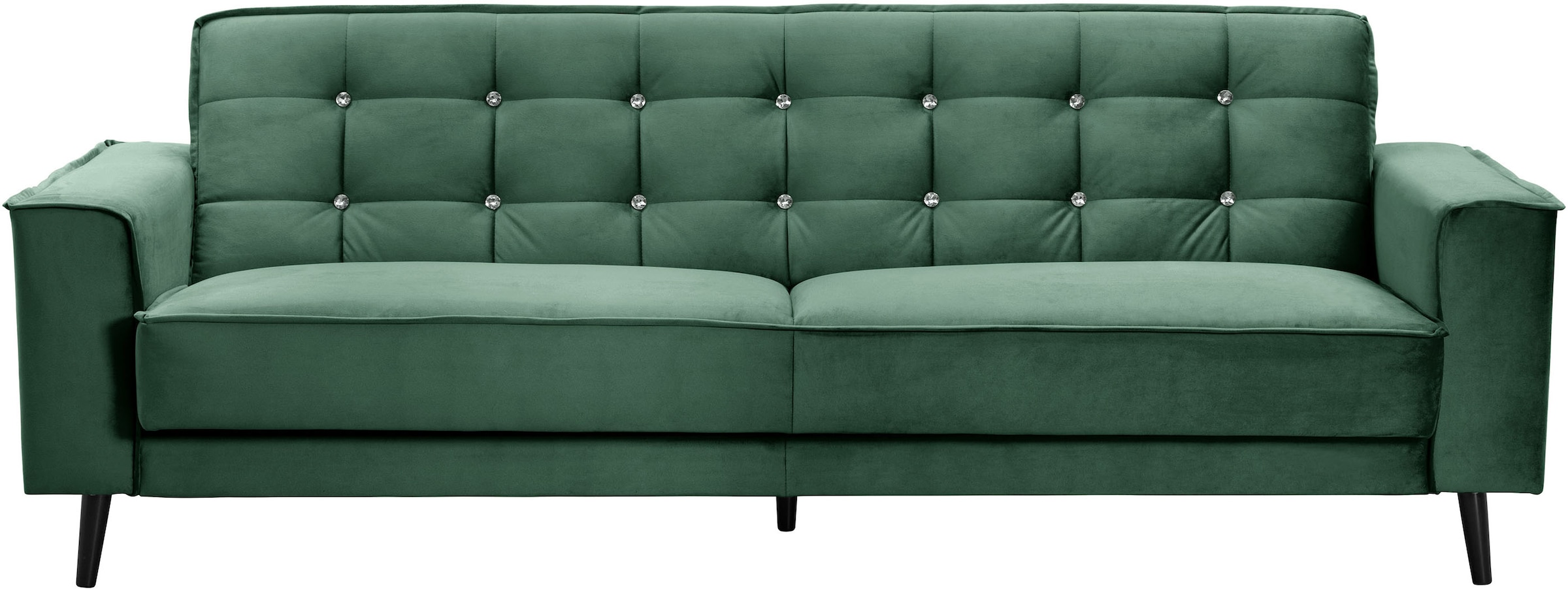 Max Winzer® Schlafsofa »Jersey, 3-Sitzer, Sofa in exklusivem Design, mit Strasssteinen«, handgefertigt, hochwertige Konstruktion, Samtvelours, mit Bettfunktion