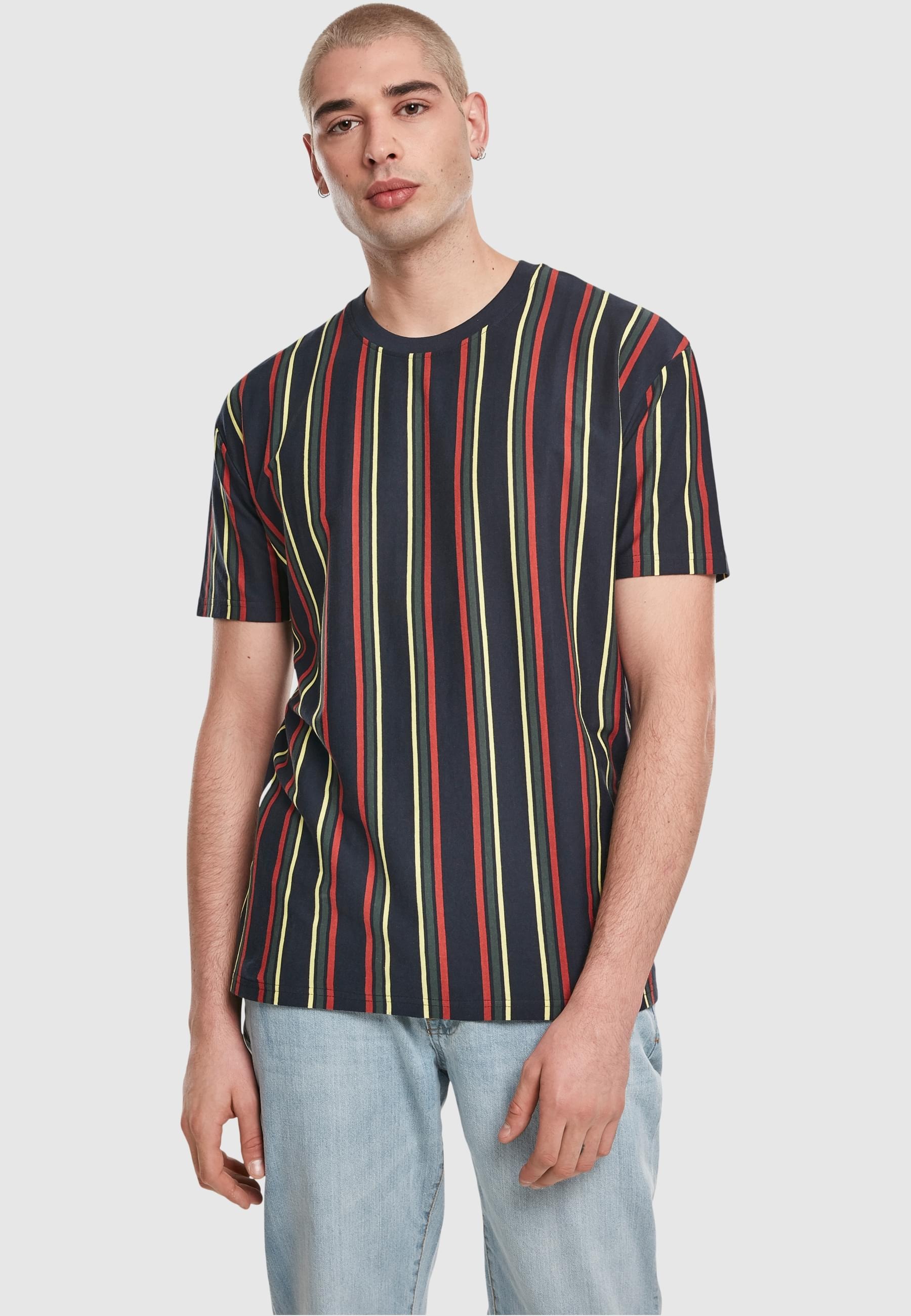 URBAN CLASSICS T-Shirt »Urban Classics Herren Printed Oversized Retro Stripe Tee«