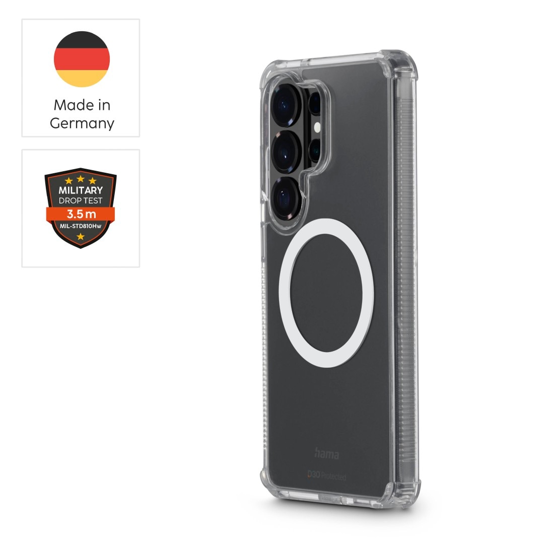 Hama Smartphone-Hülle »Handyhülle für Galaxy S26 Ultra, magnetisch, durchsichtig« Samsung Galaxy S26 Ultra ultradünn, transparent, vergilbungsarm, bezogene Seitentasten