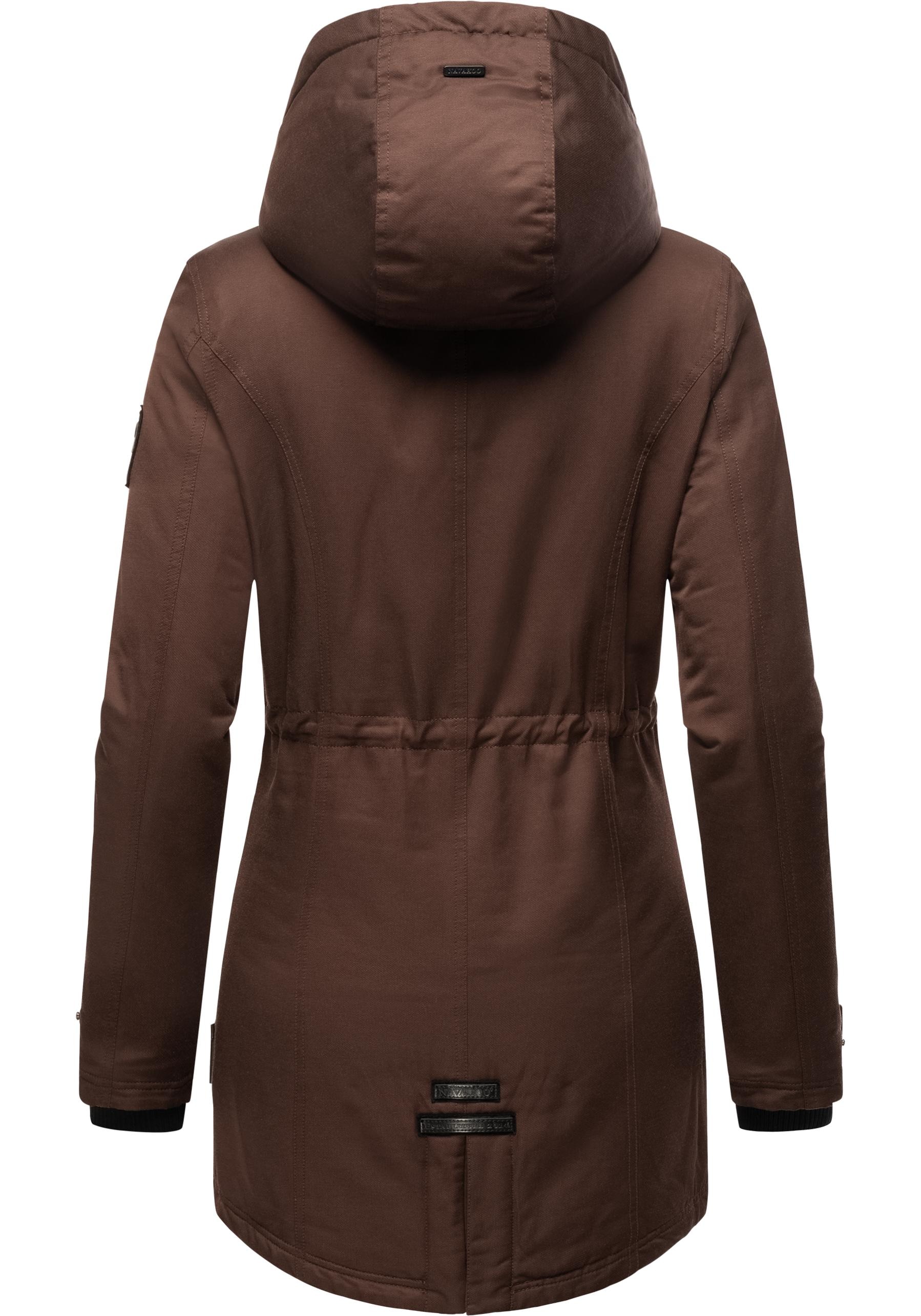 Navahoo Wintermantel »Avrille II«, sportlicher Damen Winter Kurzmantel mit großer Kapuze