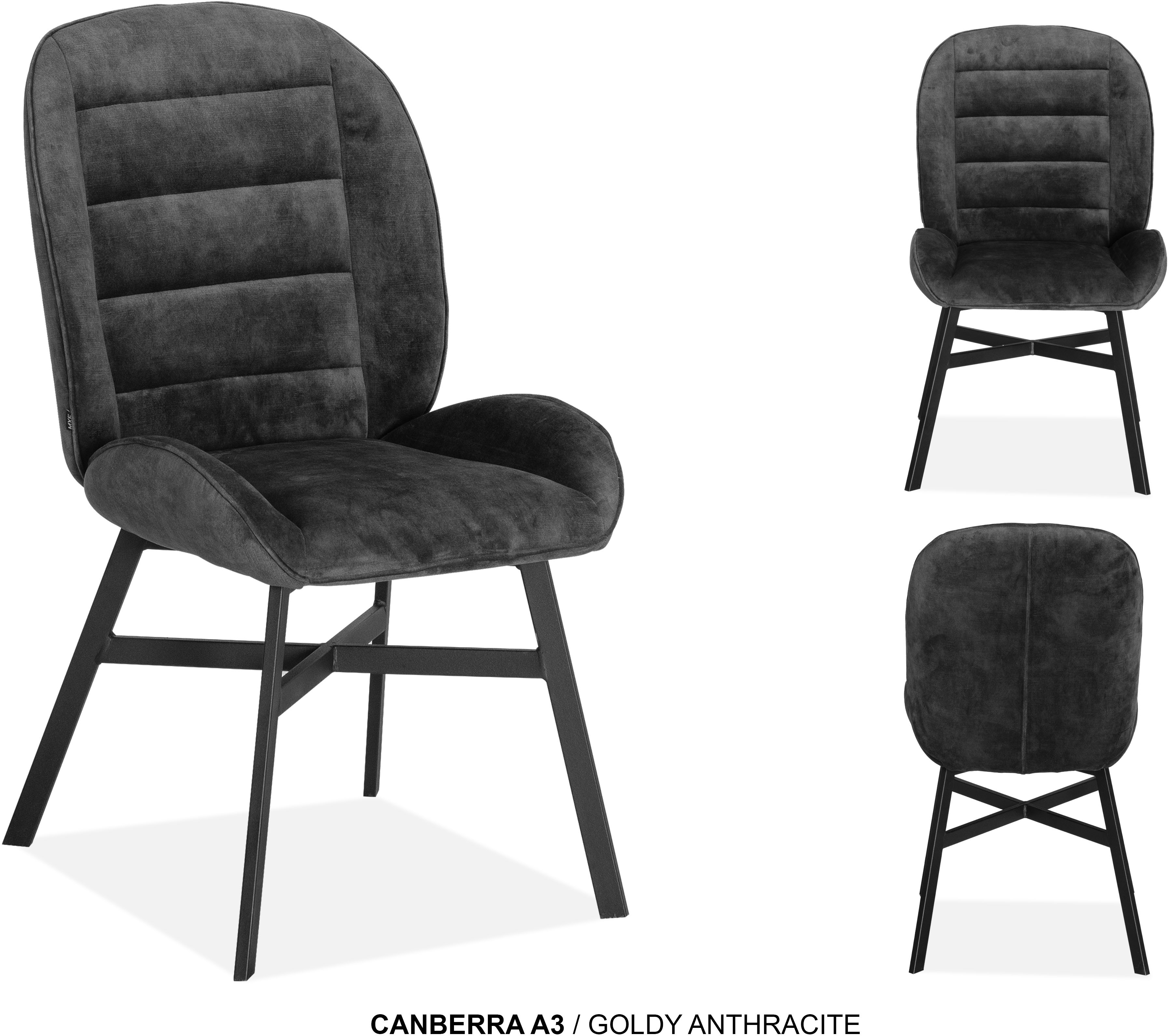 Thumbnail - OMG Design Esszimmerstuhl "Canberra" (Set) 2 Stk. Stoff Esszimmerstuhl, pflegeleichter Samtvelour Bezug