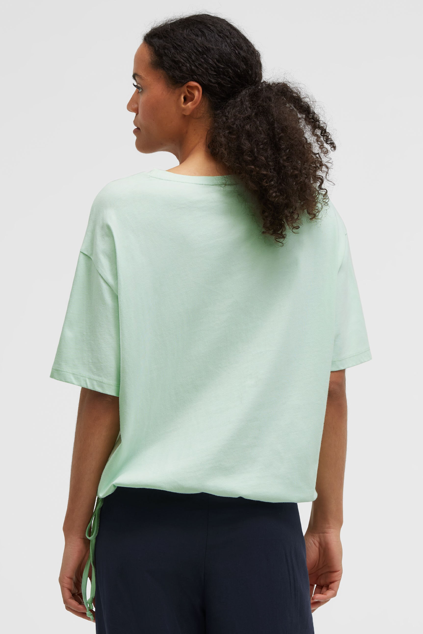 SENSES.THE LABEL Rundhalsshirt mit Bindeband am Saum