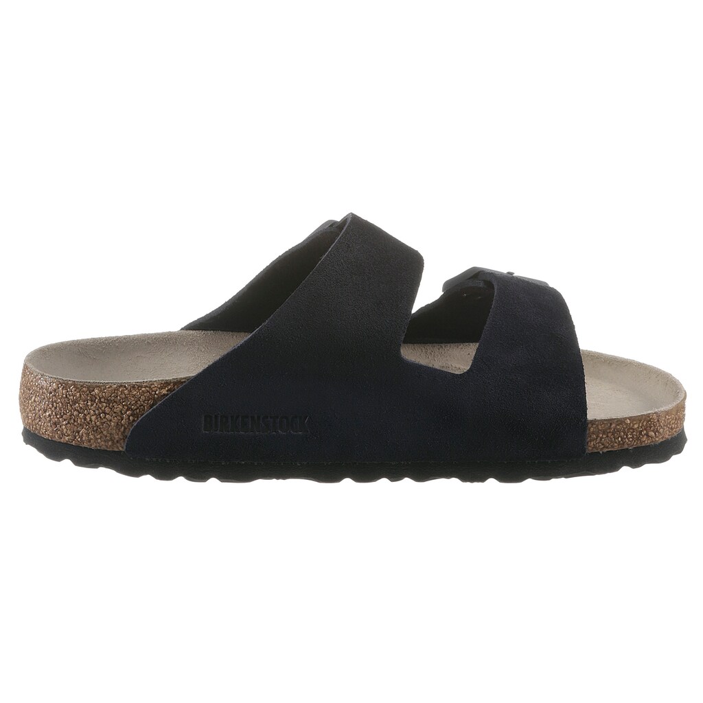 Marken Birkenstock Birkenstock Pantolette »Arizona SFB«, für Strand- und Badeausflüge geeignet, aus Leder nachtblau Marken Birkenstock Birkenstock Pantolette »Arizona SFB«, für Strand- und Badeausflüge geeignet, aus Leder nachtblau