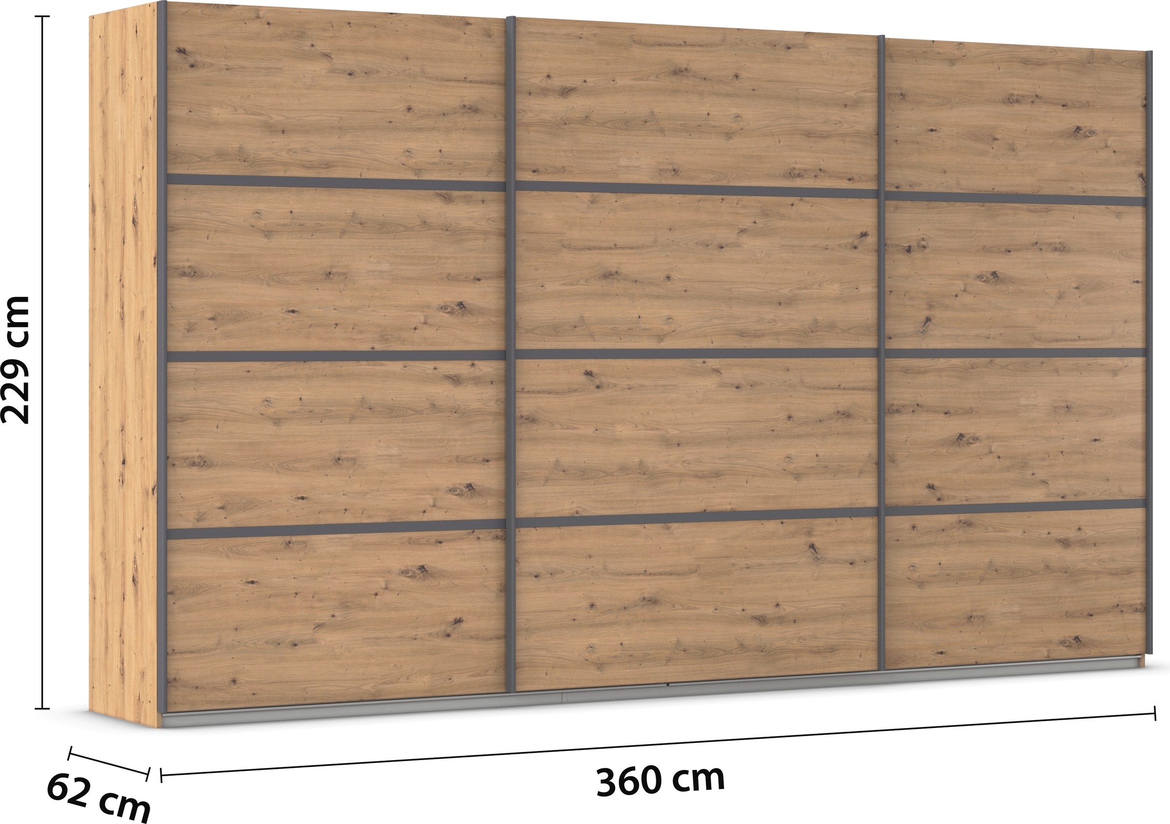 rauch Kleiderschrank »Schwebetürenschrank OTTO´s Choice Garderobe Schrank TOP ANGEBOT Avola«, (in 3 verschiedenen Ausstattungen BASIC/CLASSIC/PREMIUM), mit eleganten Zierleisten in Chrom, Schwarz oder Weiß MADE IN GERMANY