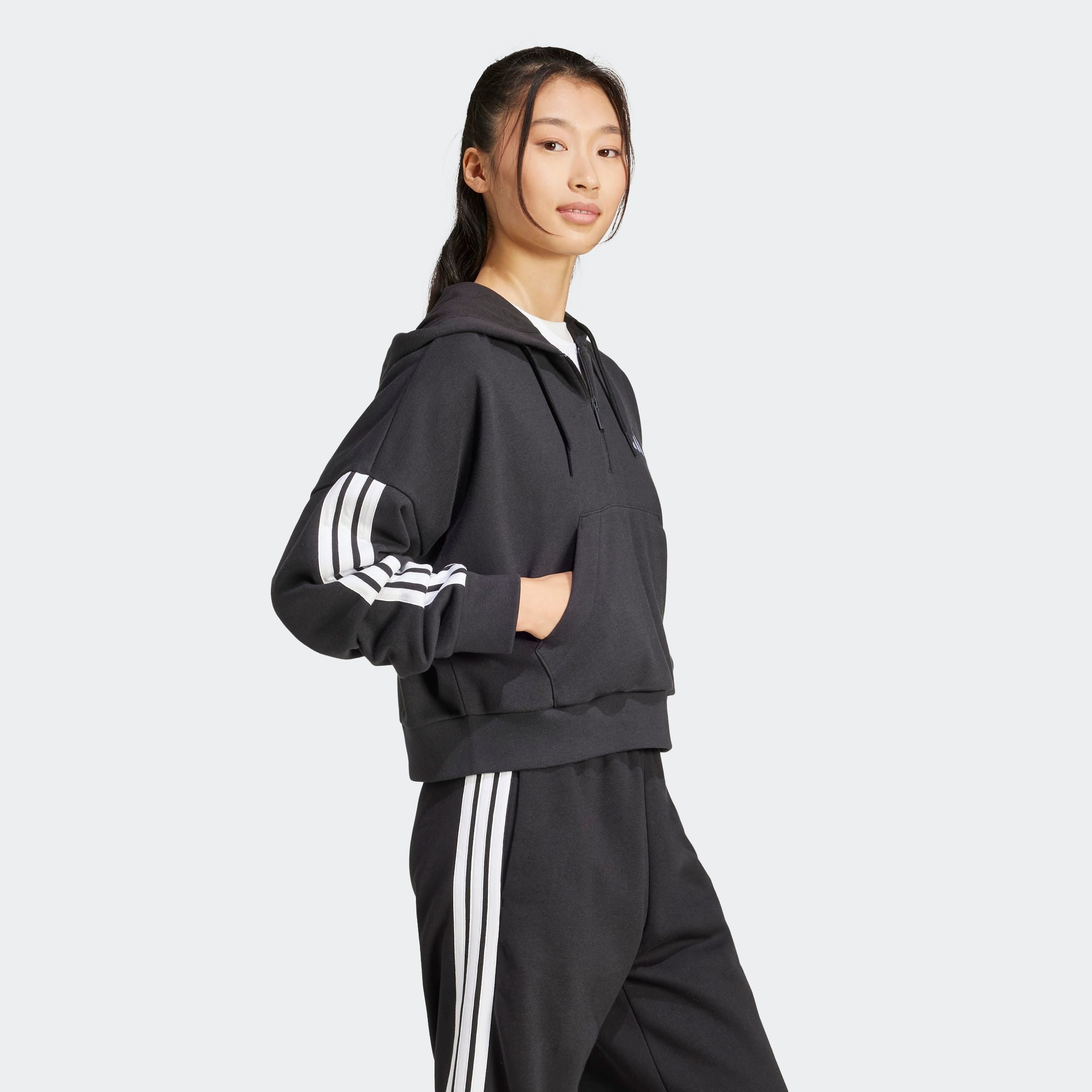 adidas Sportswear Kapuzensweatshirt "ESSENTIALS 3-STREIFEN FRENCH TERRY QUA günstig online kaufen
