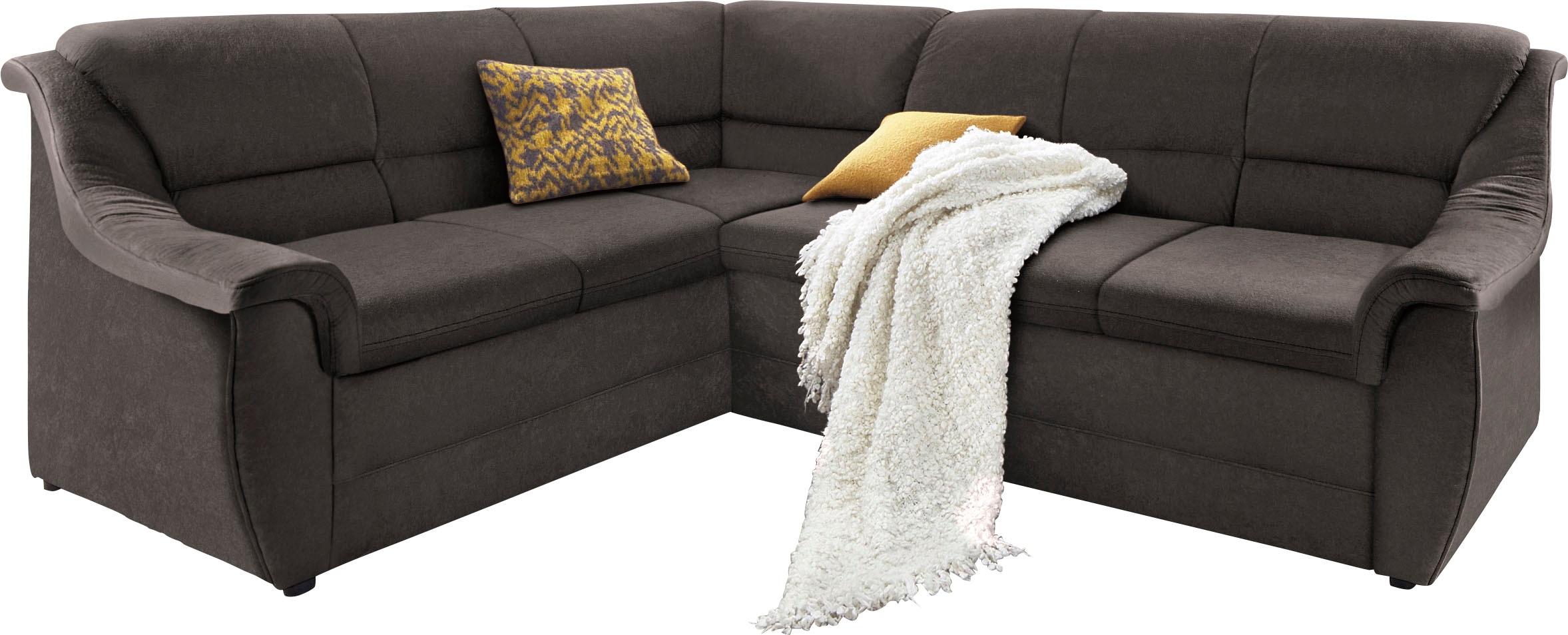 DOMO collection Ecksofa »Lale zeitlose Formensprache, komfortabel, L-Form«, mit langem Schenkel, wahlweise mit Bettfunktion