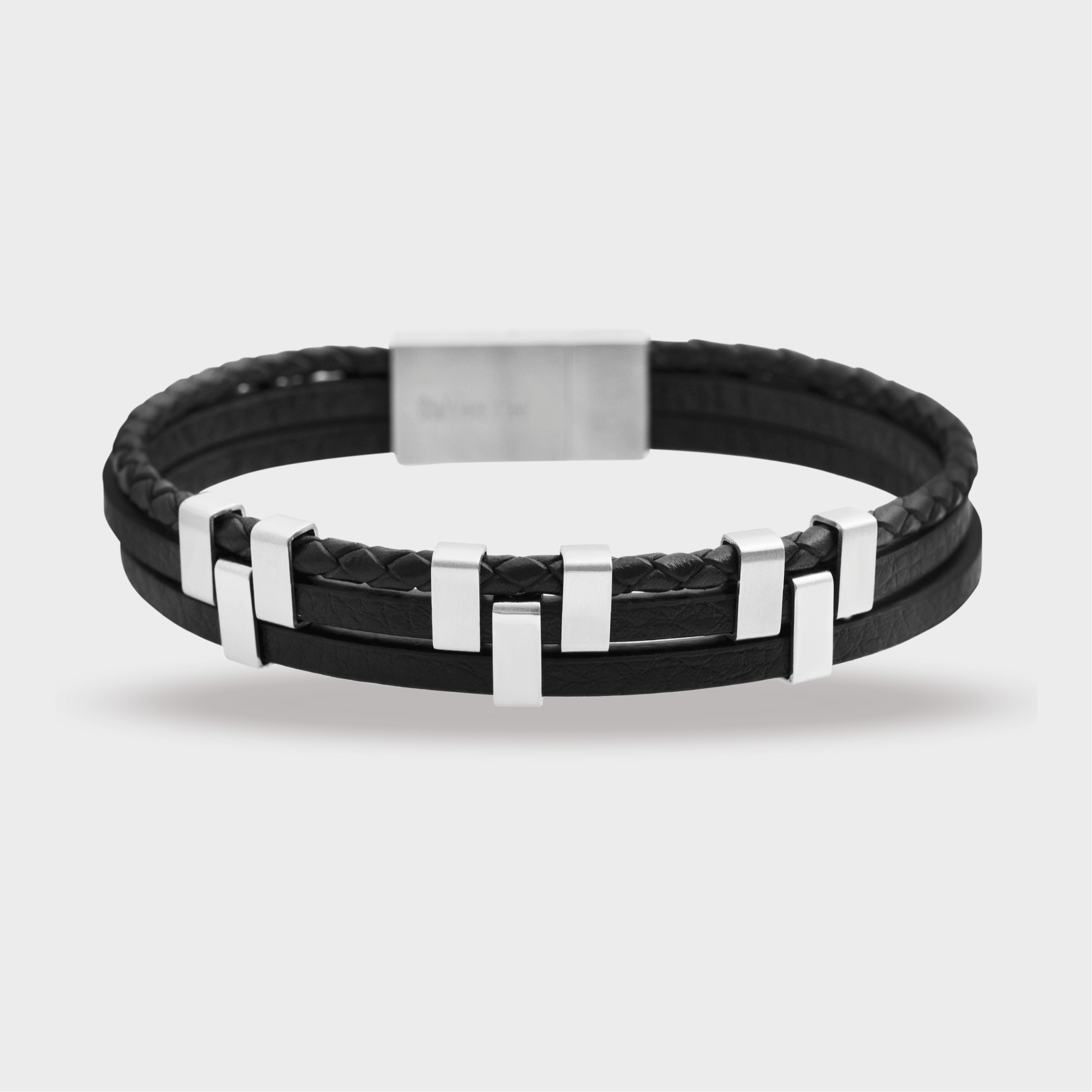 Armband ADELIA´S "Unisex Armband – Lederarmband aus Leder 21 cm", schwarz, Armbänder, Damen, 21cm, Leder, Armband, Eine schöne Geschenkidee für jeden Anlass 2