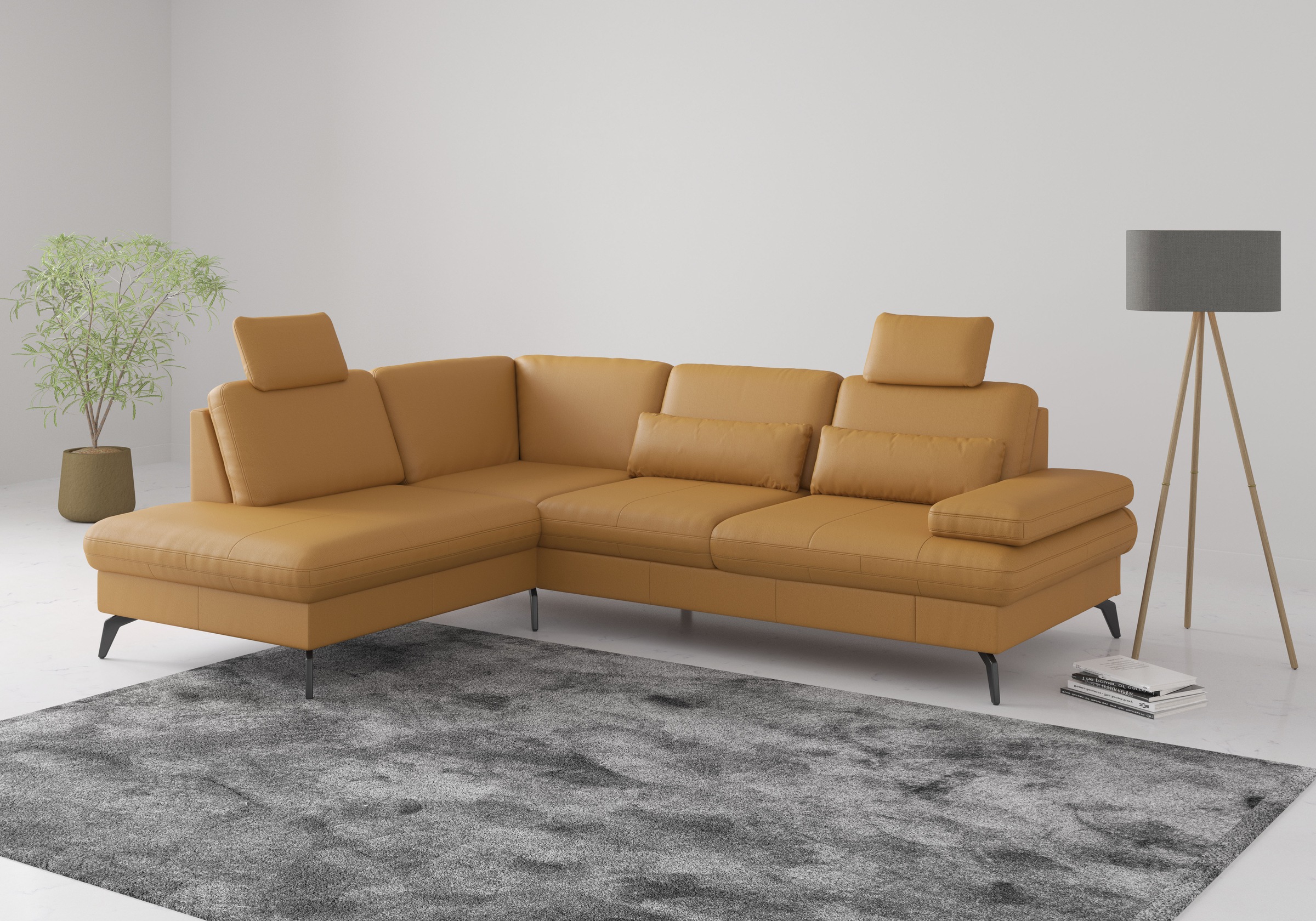 sit&more Ecksofa "Morris L-Form, inkl. Sitztiefenverstellung" wahlweise mit Armteilverstellung, Schlaffunktion & Bettkasten