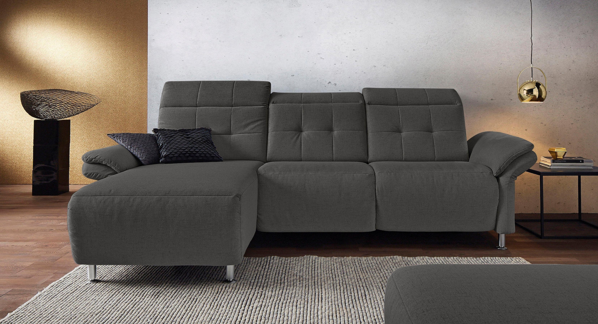 Places of Style Ecksofa "Manhattan L-Form", 2 Sitze mit elektrischer Relaxf günstig online kaufen