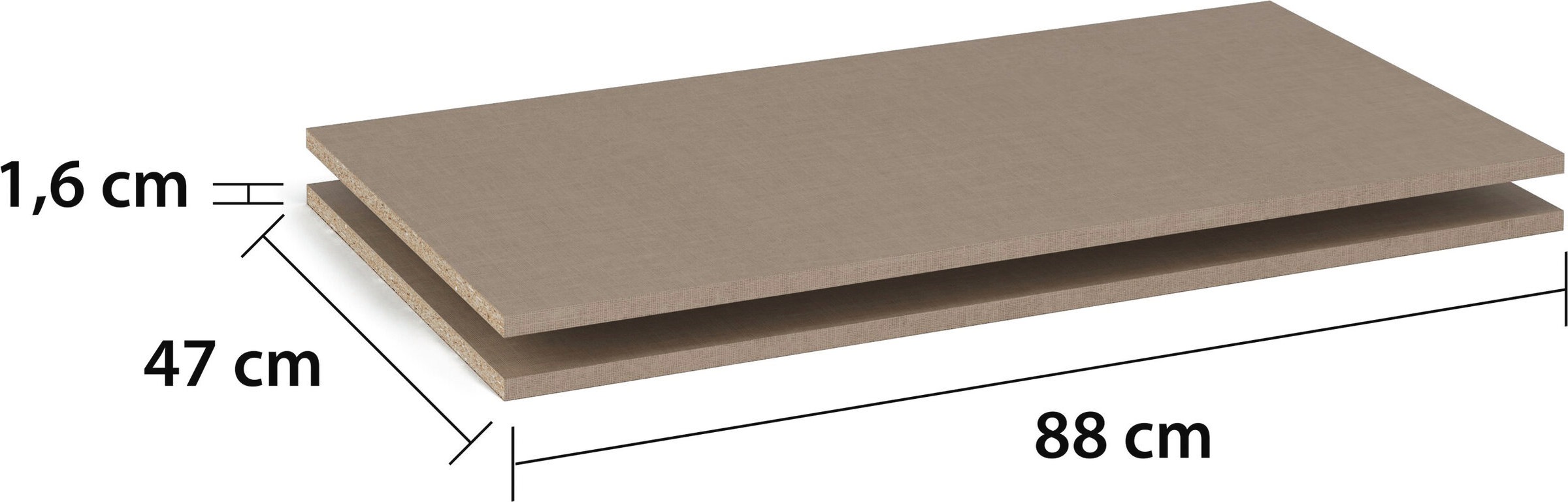 rauch Einlegeboden "Zubehör für rauch-ONE Schränke Kleiderschrank Garderobe" Breite 88 cm, Tiefe 47 cm, MADE IN GERMANY