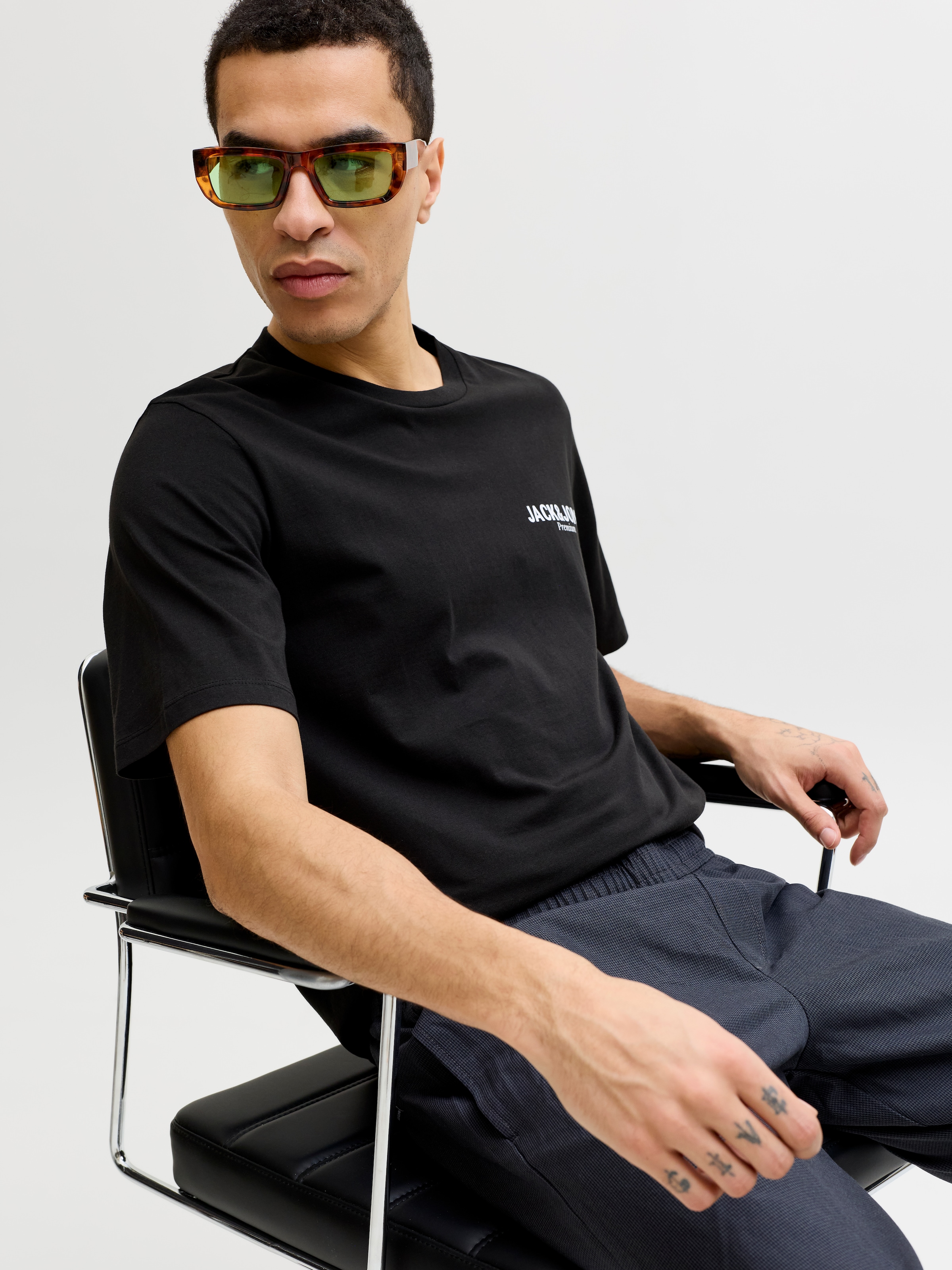 Jack & Jones T-Shirt "Jprblaoscar Ss Tee Fst" Mit Logo Schriftzug