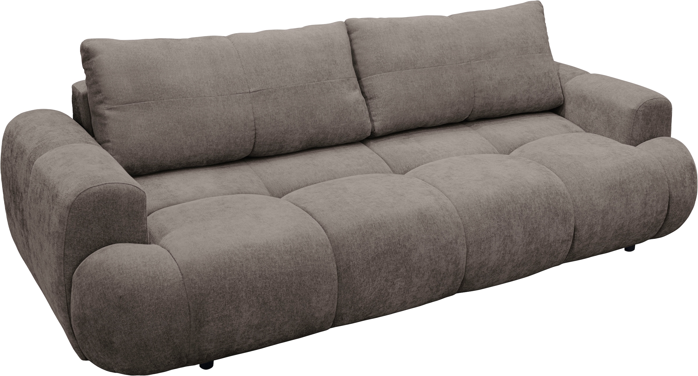 exxpo - sofa fashion 3-Sitzer "Alessano, 254 cm breit, modern & gemütlich" Verlässliche Qualität, inkl.Bettfunktion, Bettkasten, 2x Plaidskissen