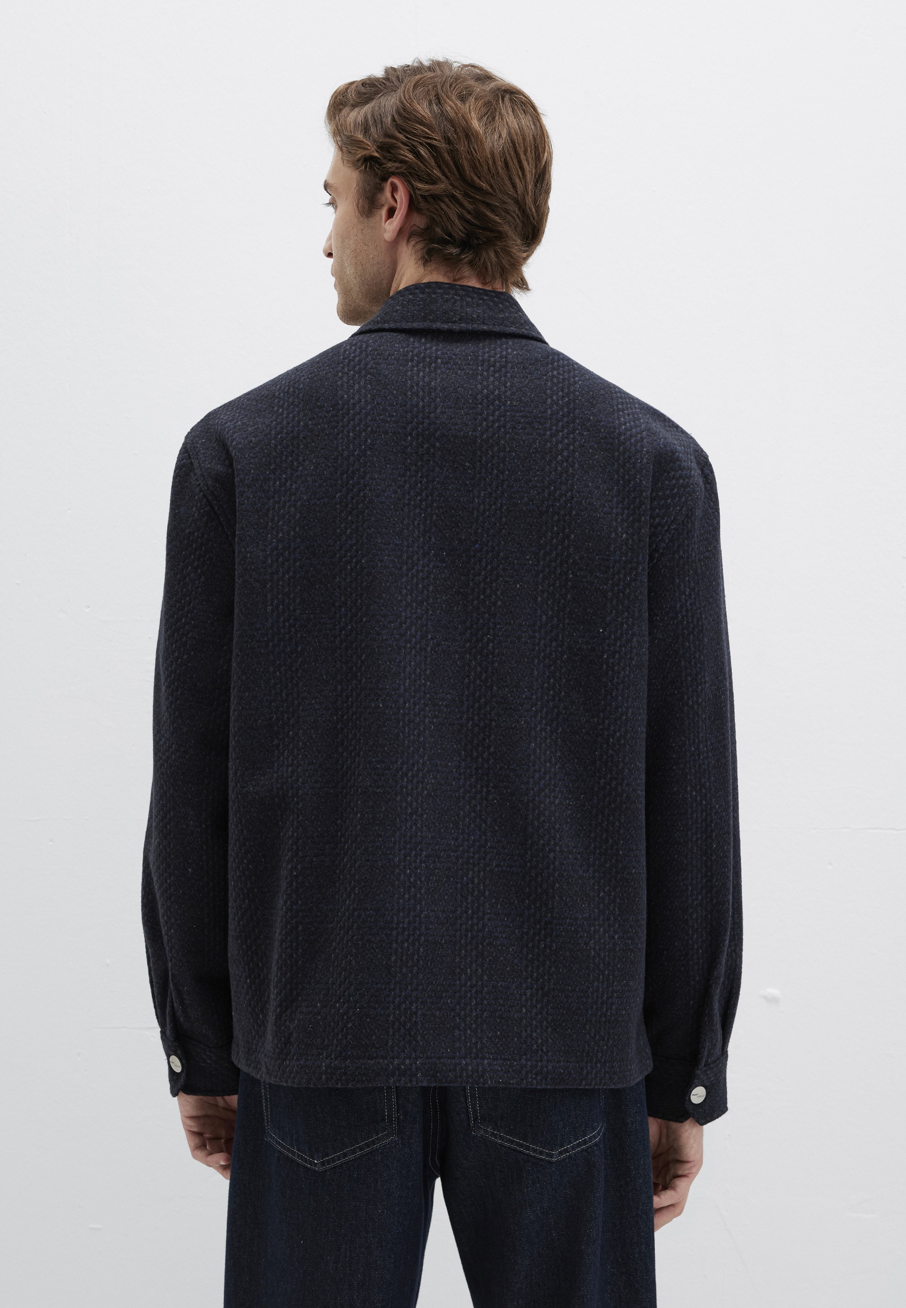 Langarmhemd MAVI "FULL ZIP SHIRT", Herren, Gr. S, US-Größen, dunkelgrau melange, 59% Polyester, 15% Baumwolle, 13% Viskose, 9% Acryl, 4% Polyamid, clean, loose fit, eng normaler Saum, Hemden, Premium Jacke 3