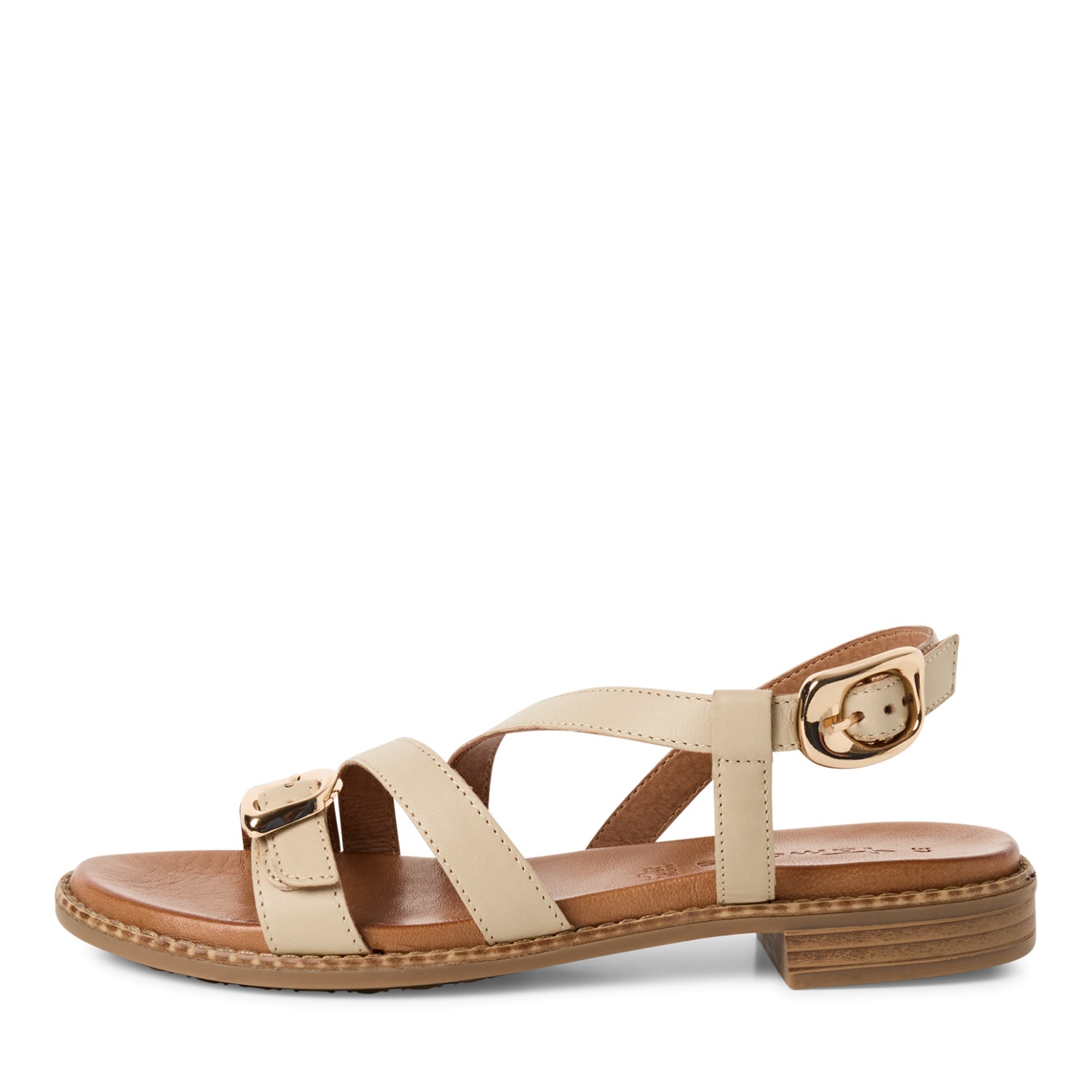 Tamaris Damen Creme Leder Sandaletten 41 2