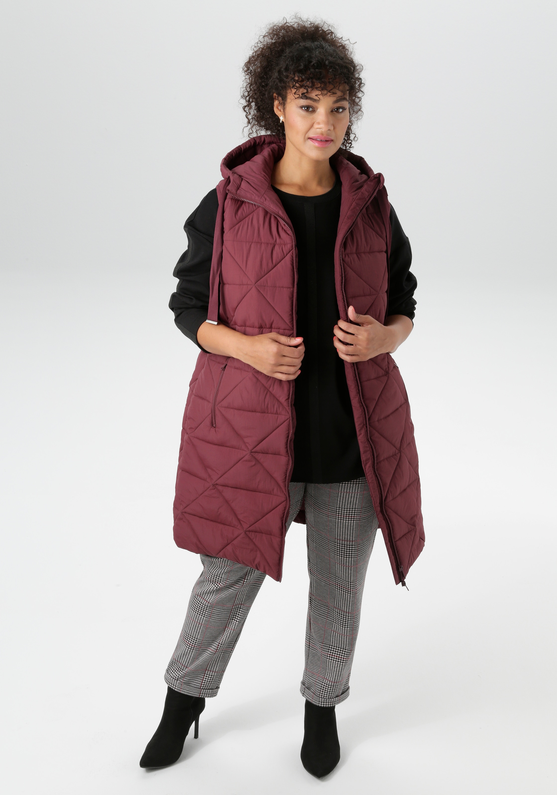 Aniston PLUS Steppweste, trendige wattierte Steppweste - NEUE KOLLEKTION günstig online kaufen