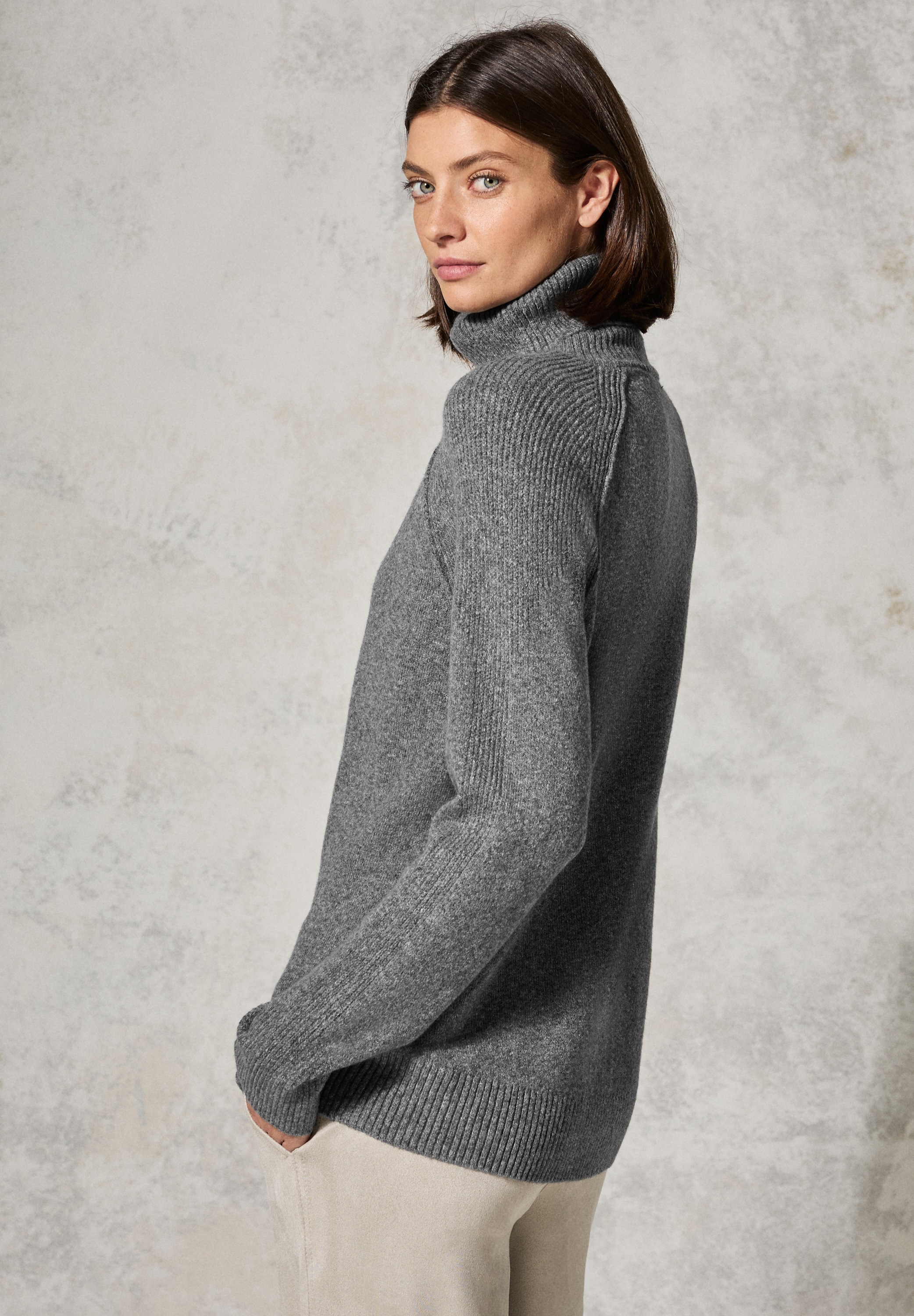 Cecil Strickpullover, im Melange Look
