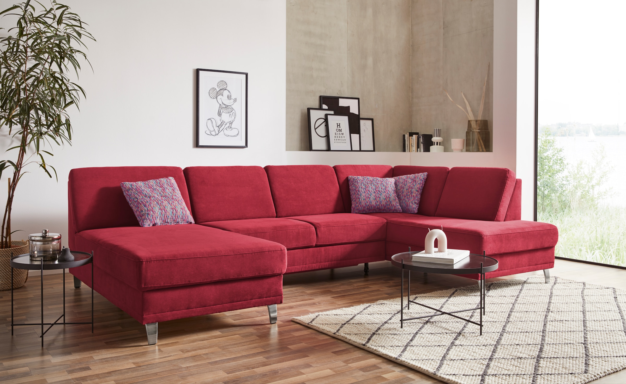 sit&more Wohnlandschaft "Clio U-Form" wahlweise mit Schlaffunktion und Bettkasten, inklusive Federkern