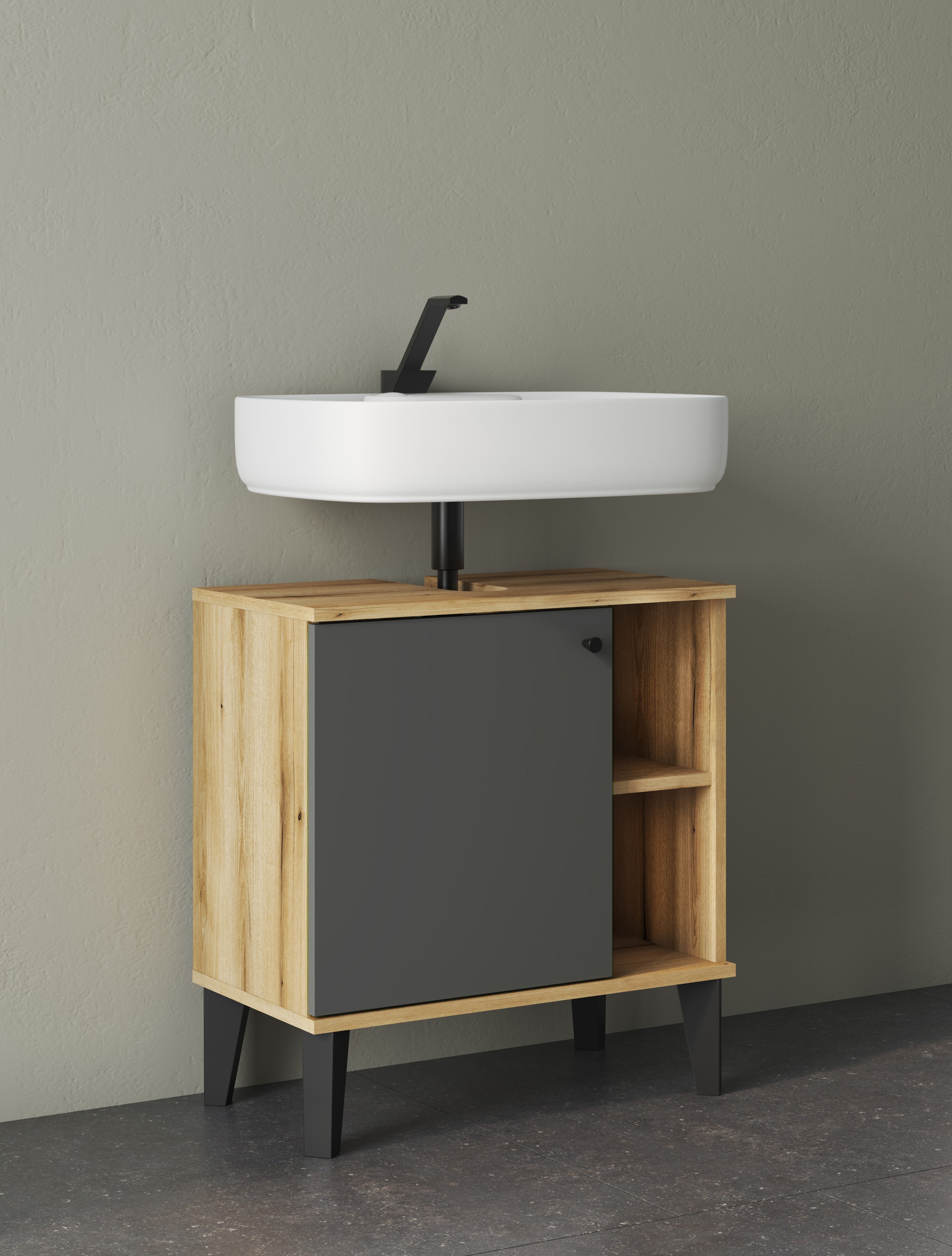 Home affaire Waschbeckenunterschrank "Oslo, Waschtisch mit Knopfgriff, Bads günstig online kaufen