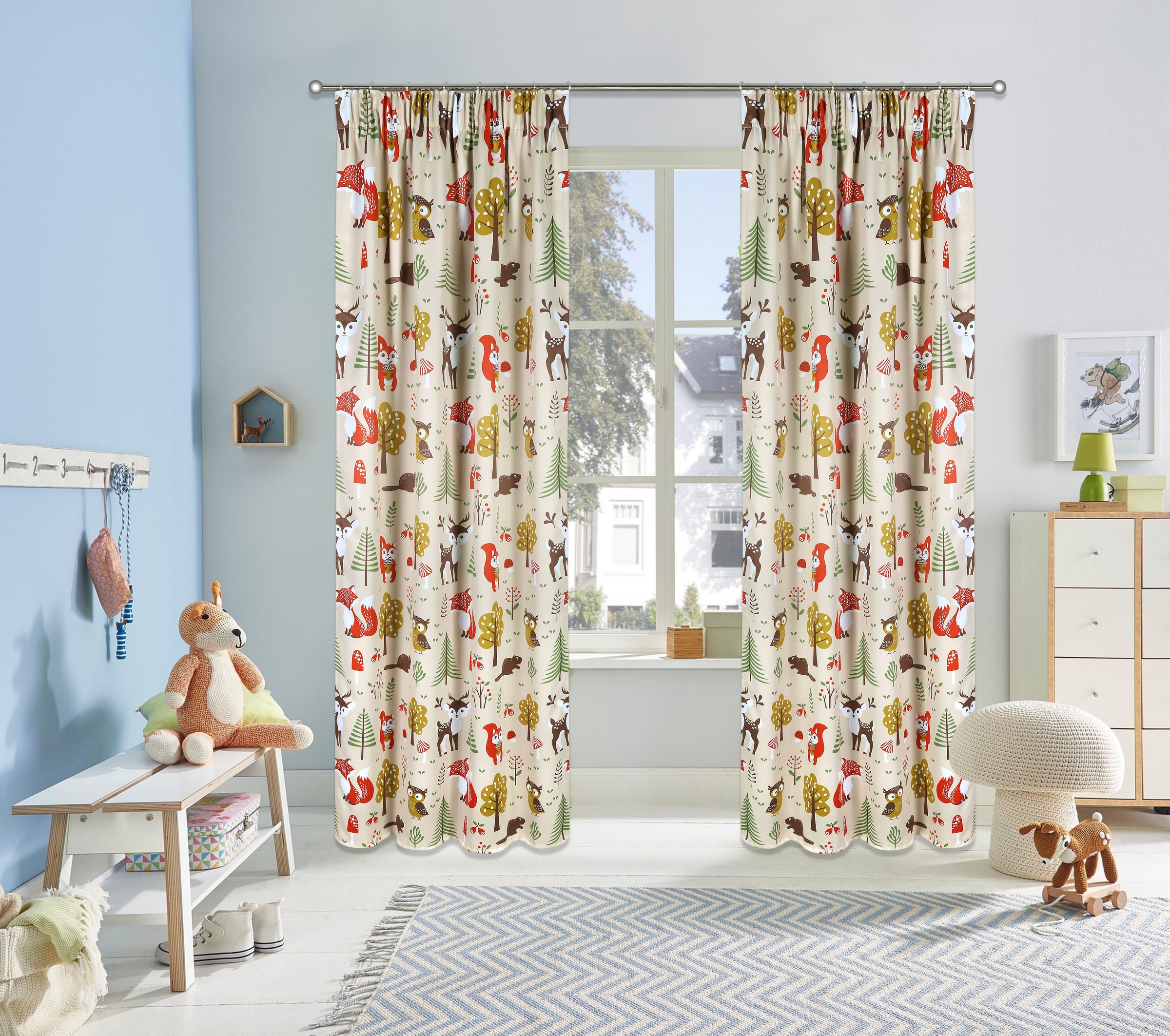OTTO home Verdunkelungsvorhang "Waldtiere" Multifunktionsband 1 Stk. tlg. b günstig online kaufen