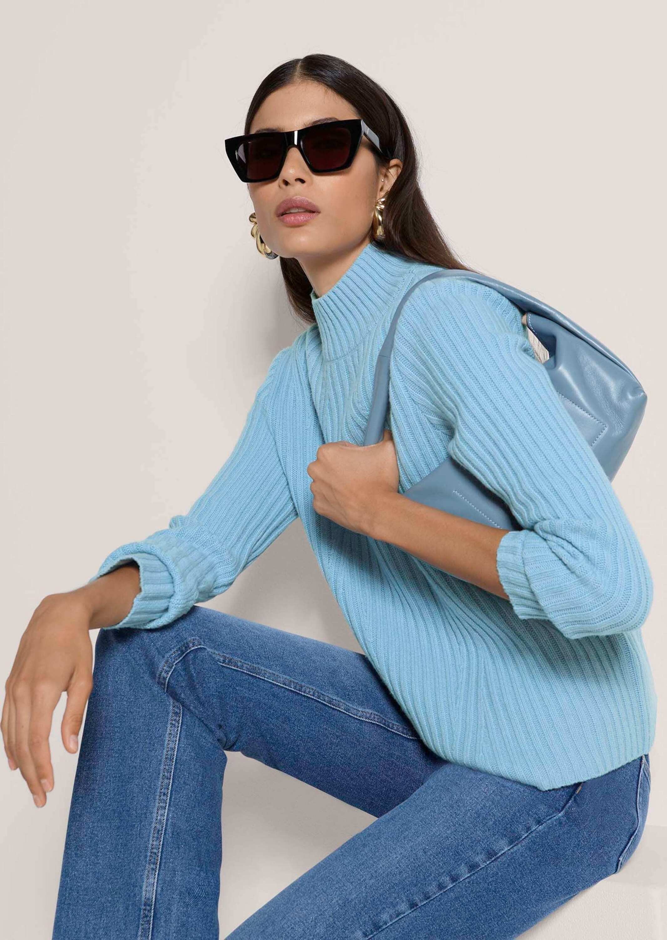 MADELEINE Stehkragenpullover »Schurwollpullover Winterpullover mit Stehkragen«