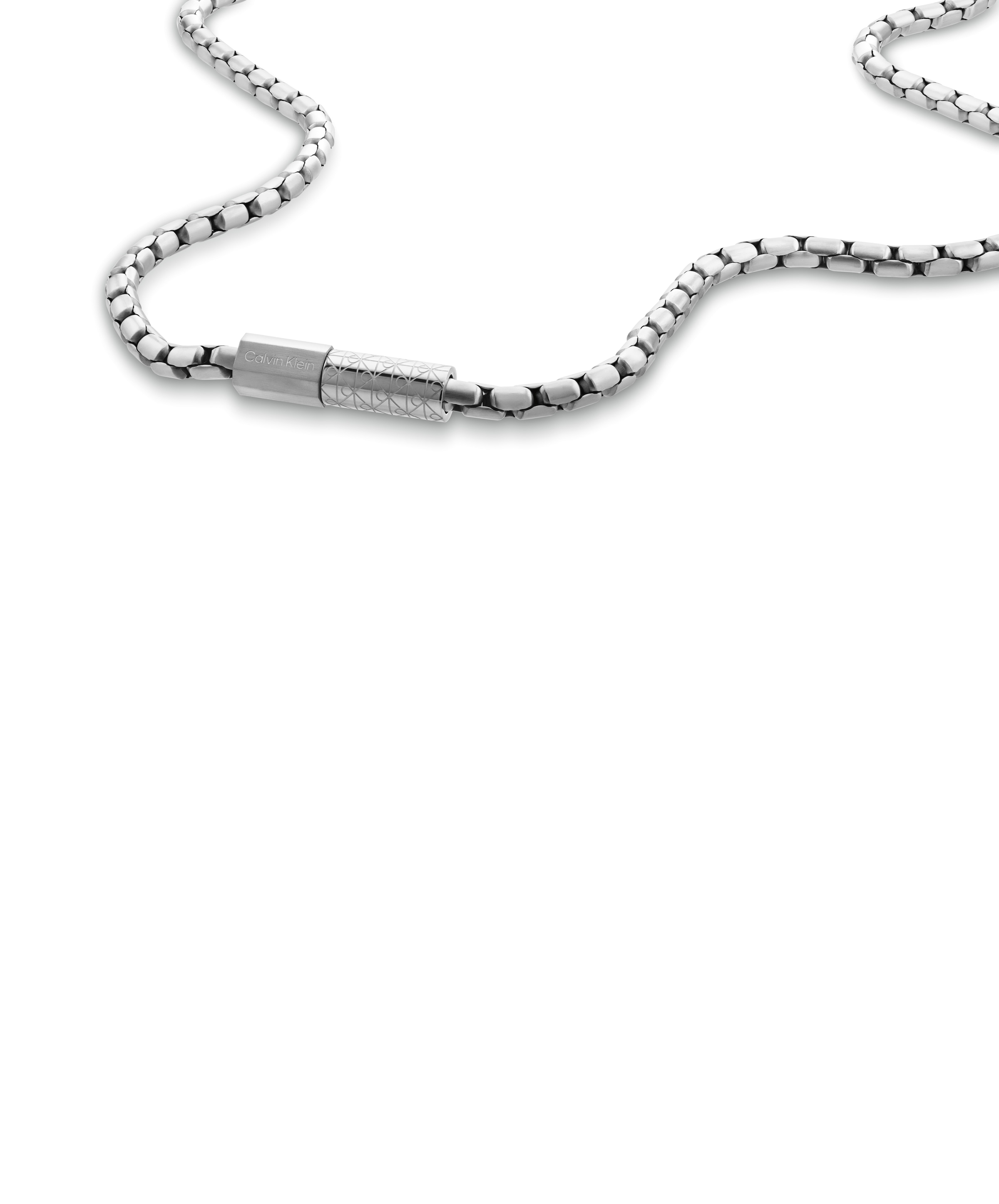 CALVIN KLEIN Herren Edelstahlkette "CONTOURED BARREL", Edelstahl, L: 61 B: 4mmedelstahlfarben, Edelstahl, B:4mm, Halsketten