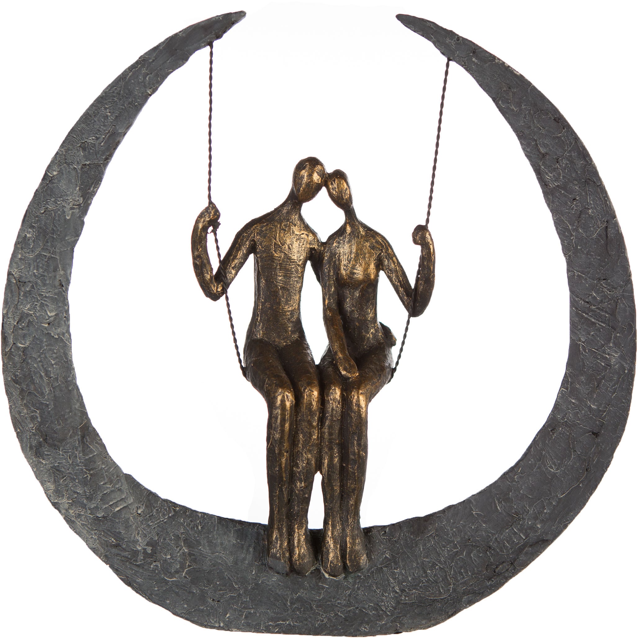 Dekofigur »Skulptur Swing, bronzefarben/grau«, bronzefarben/grau, Polyresin