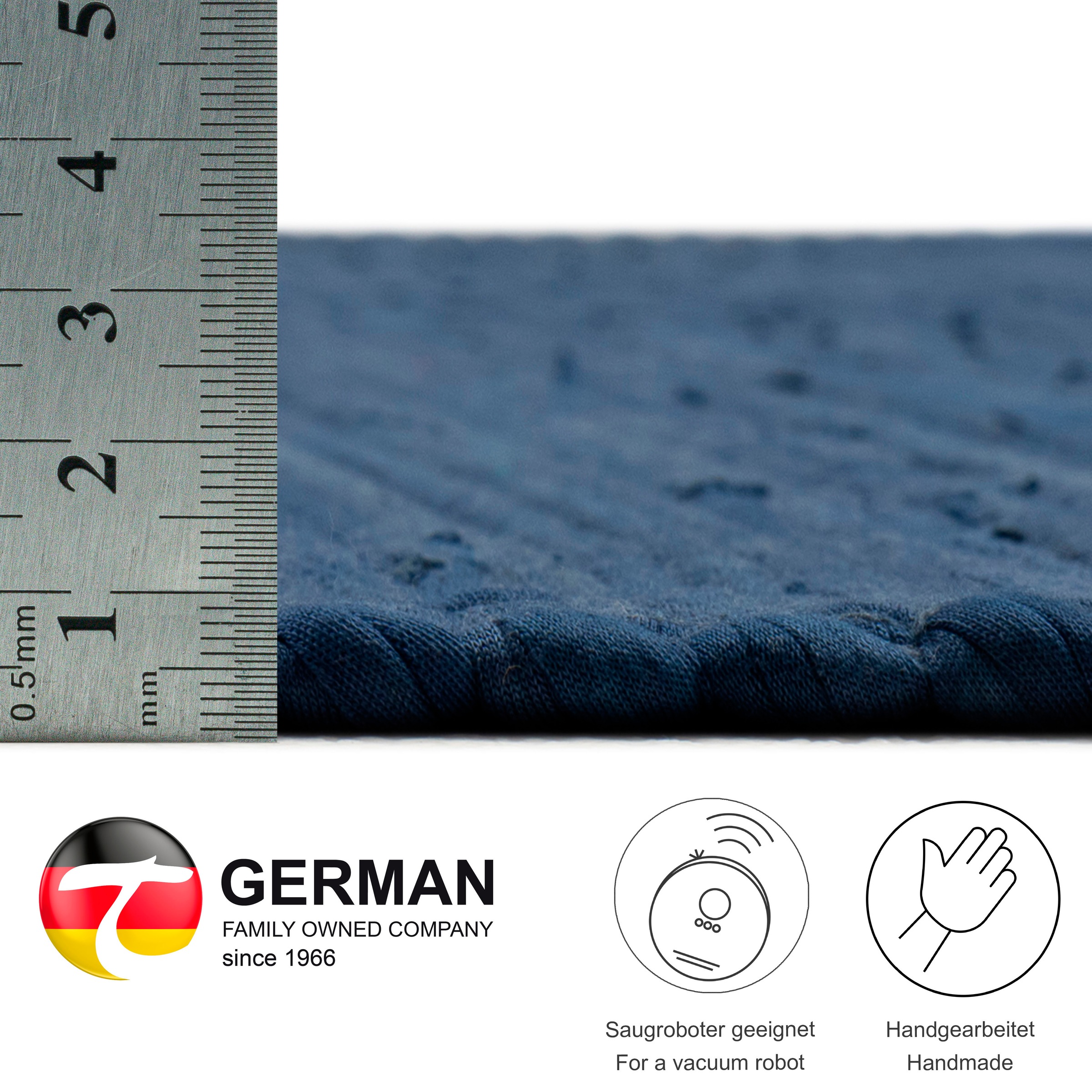 Theko Happy Cotton Flachgewebe Teppich Blau 120x180cm 3