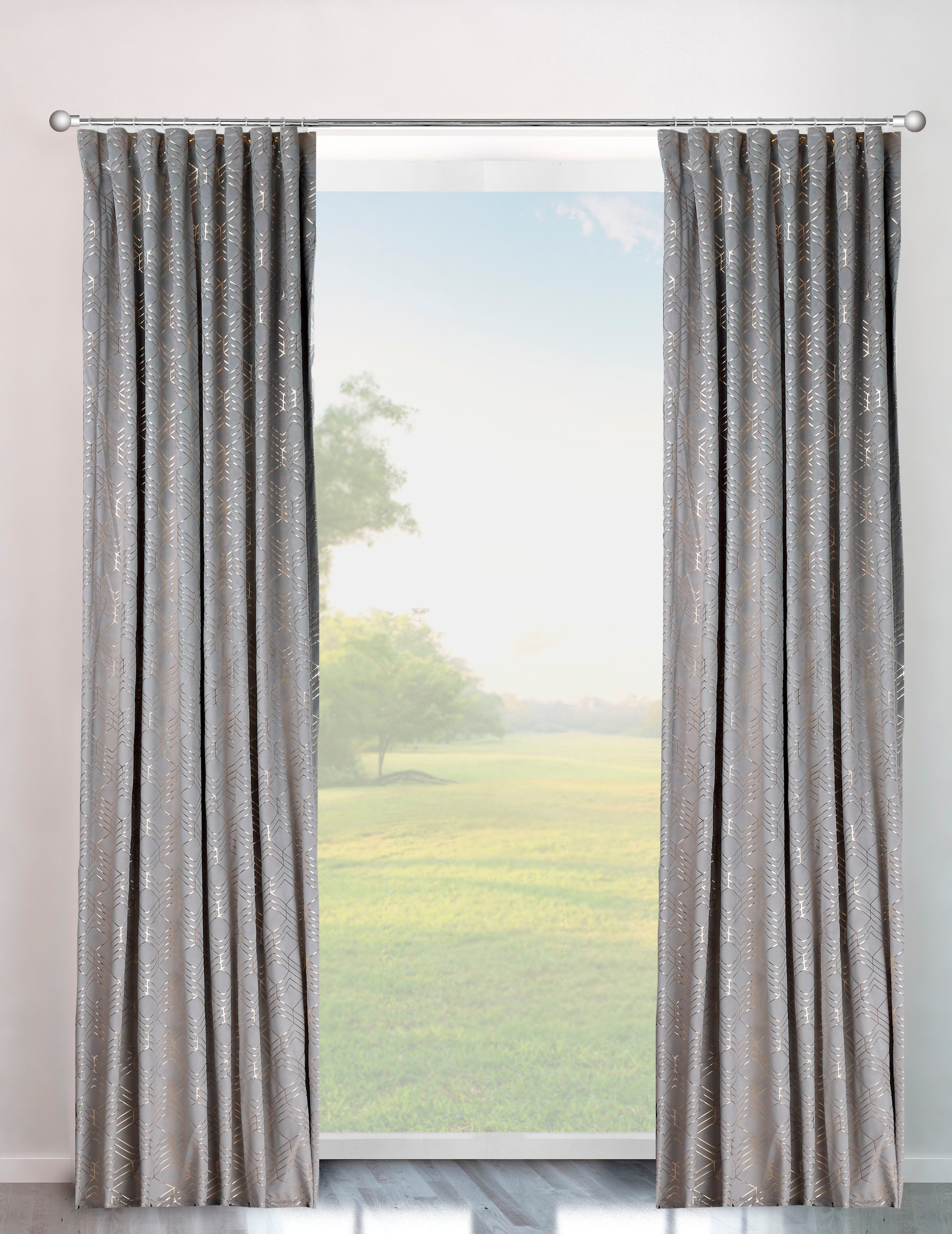 my home Vorhang »Velvet Foil«, (2 St.), Samt | BAUR | Dekokissen