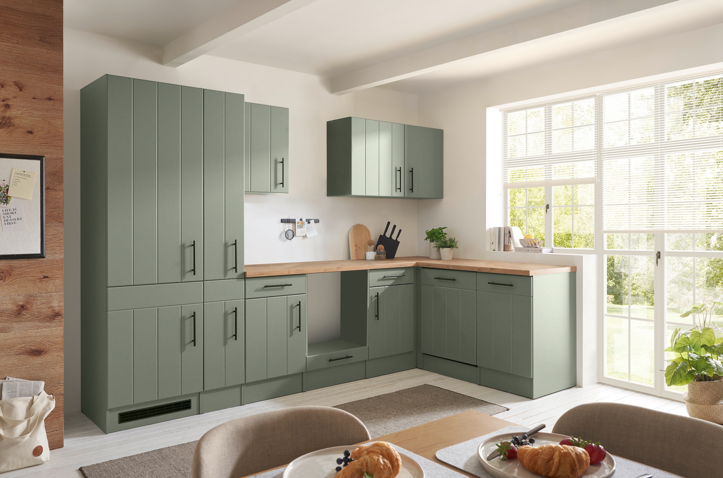 RESPEKTA Winkelküche »Anton« Breite 310 cm, 90 cm Arbeitshöhe, wahlweise mit und ohne E-Geräte