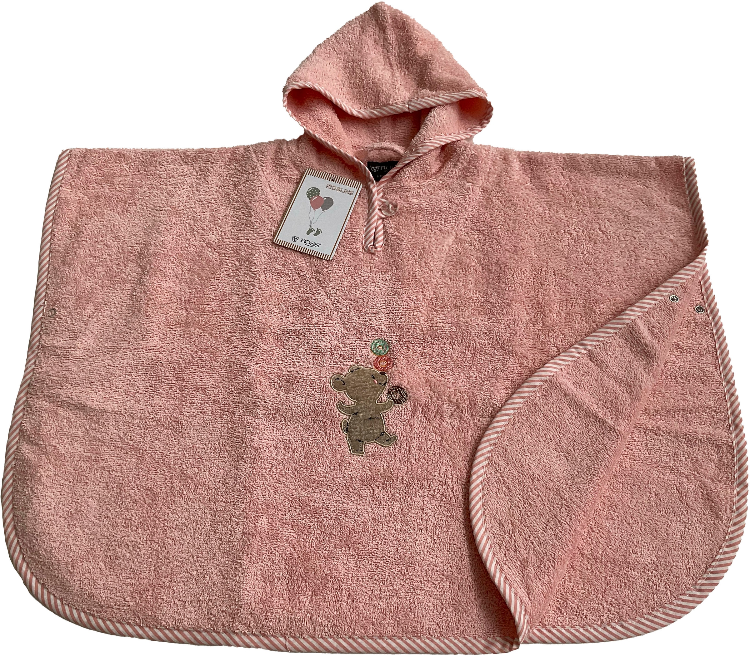 ROSS Badeponcho "KIDSLINE" 1 Stk. tlg., 100 % Baumwolle, Kapuze, Stickerei günstig online kaufen