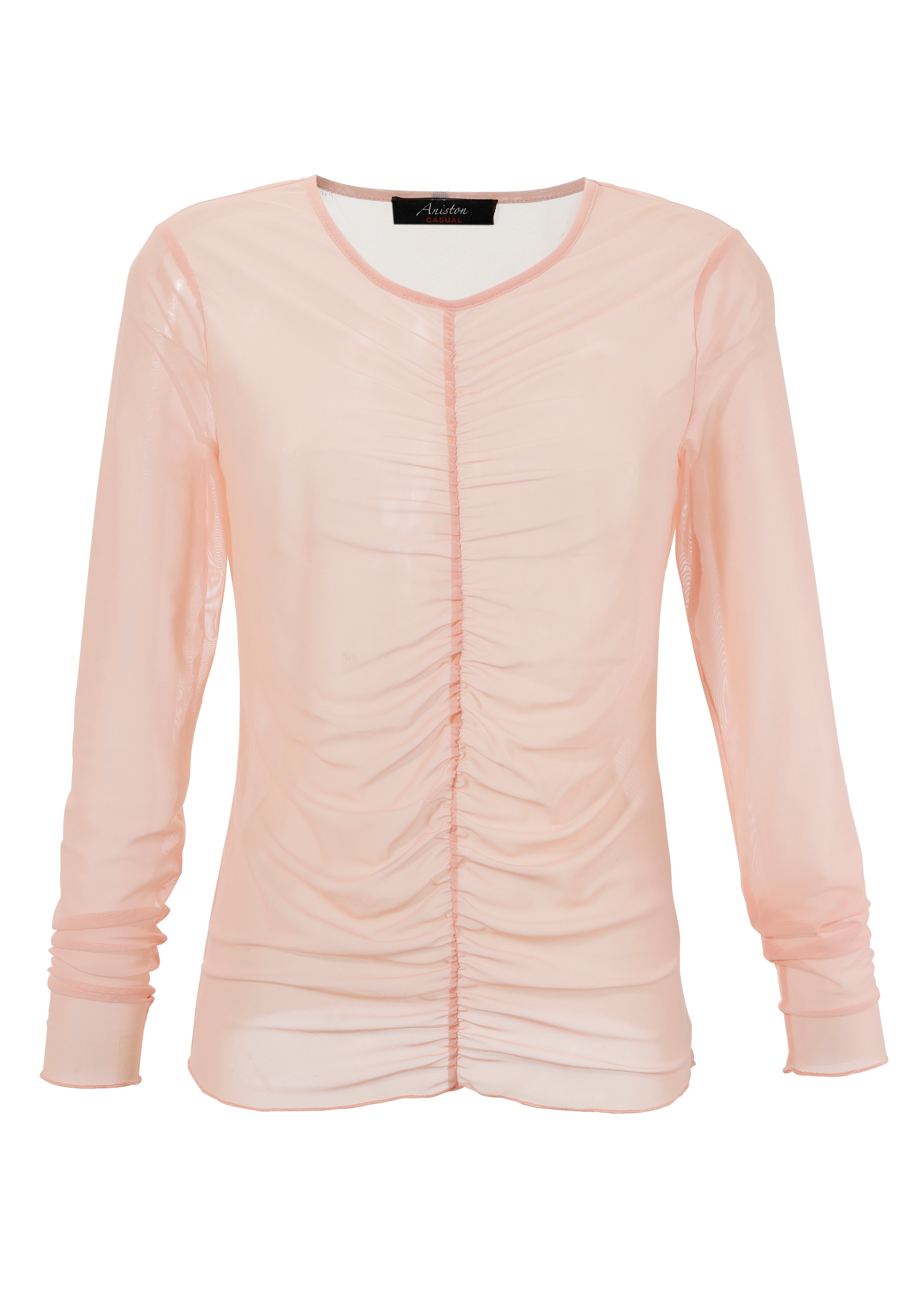 Aniston CASUAL Langarmshirt, mit gerafftem Vorderteil - NEUE KOLLEKTION  online bestellen | BAUR
