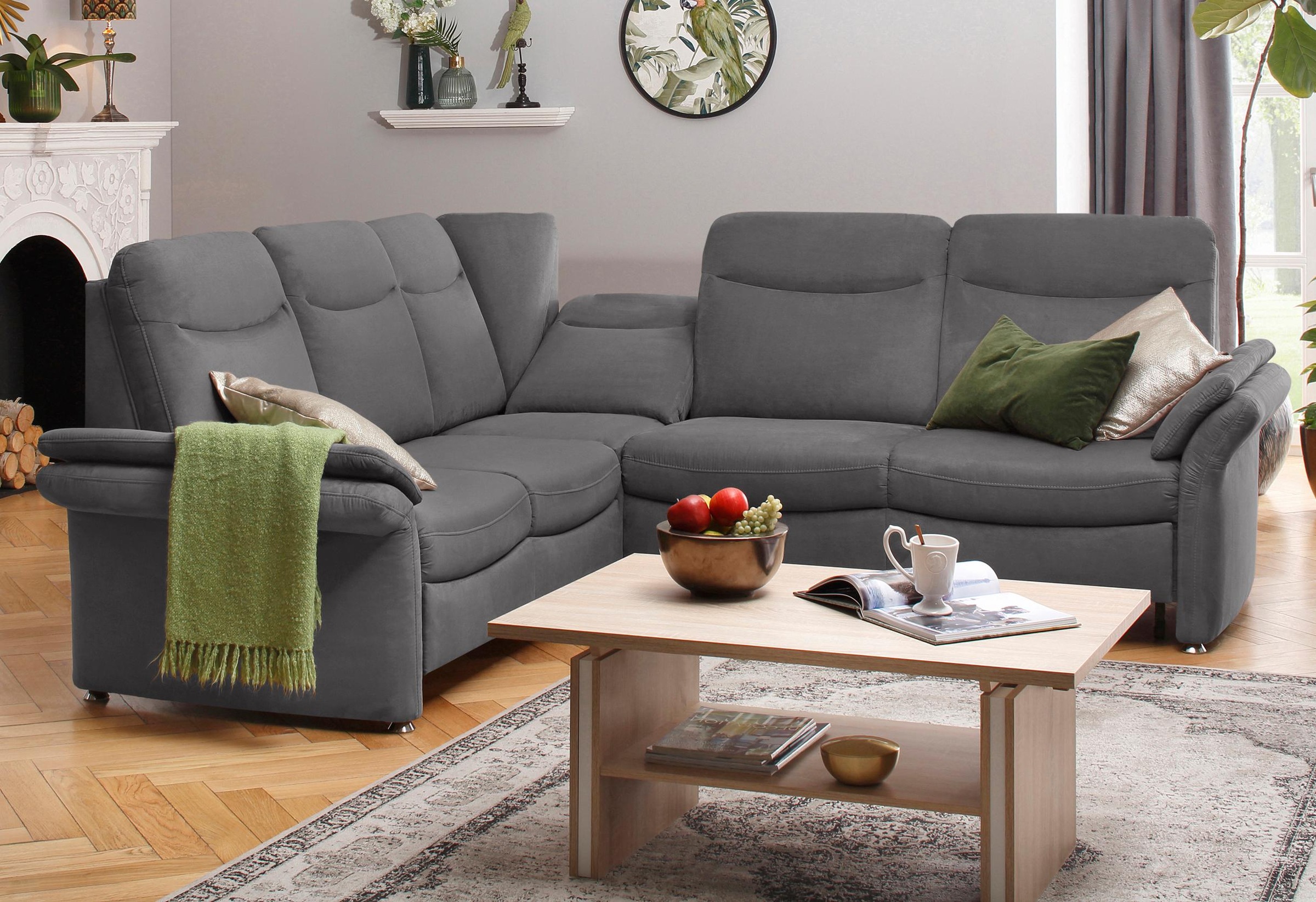 Home affaire Ecksofa »Tahoma L-Form«, mit Armlehnfunktion, wahlweise Bettfunktion, Schublade, Relaxfunktion