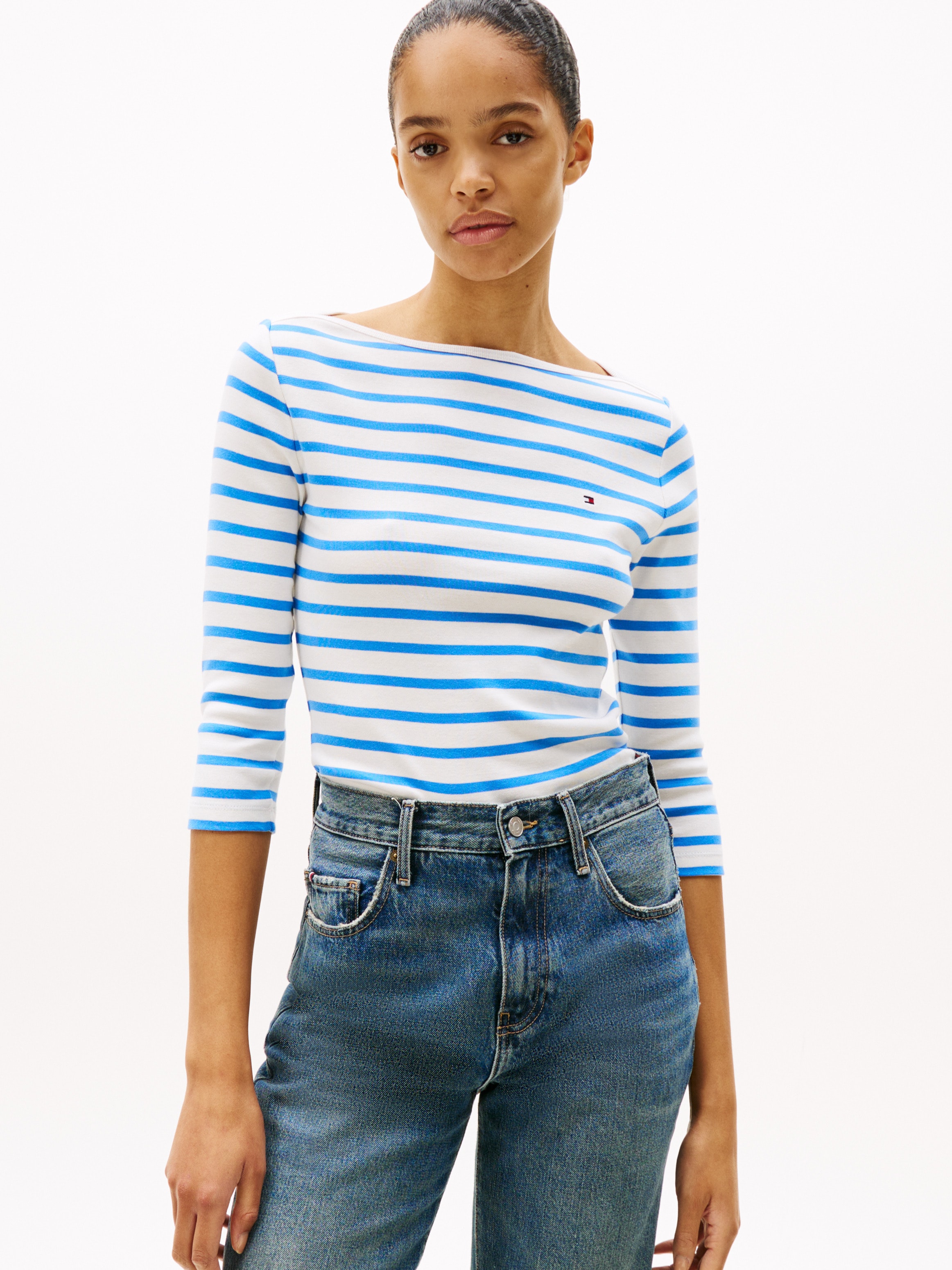 Tommy Hilfiger 3/4-Arm-Shirt "NEW CODY SLIM BOAT-NK 3/4SLV", mit Logosticke günstig online kaufen