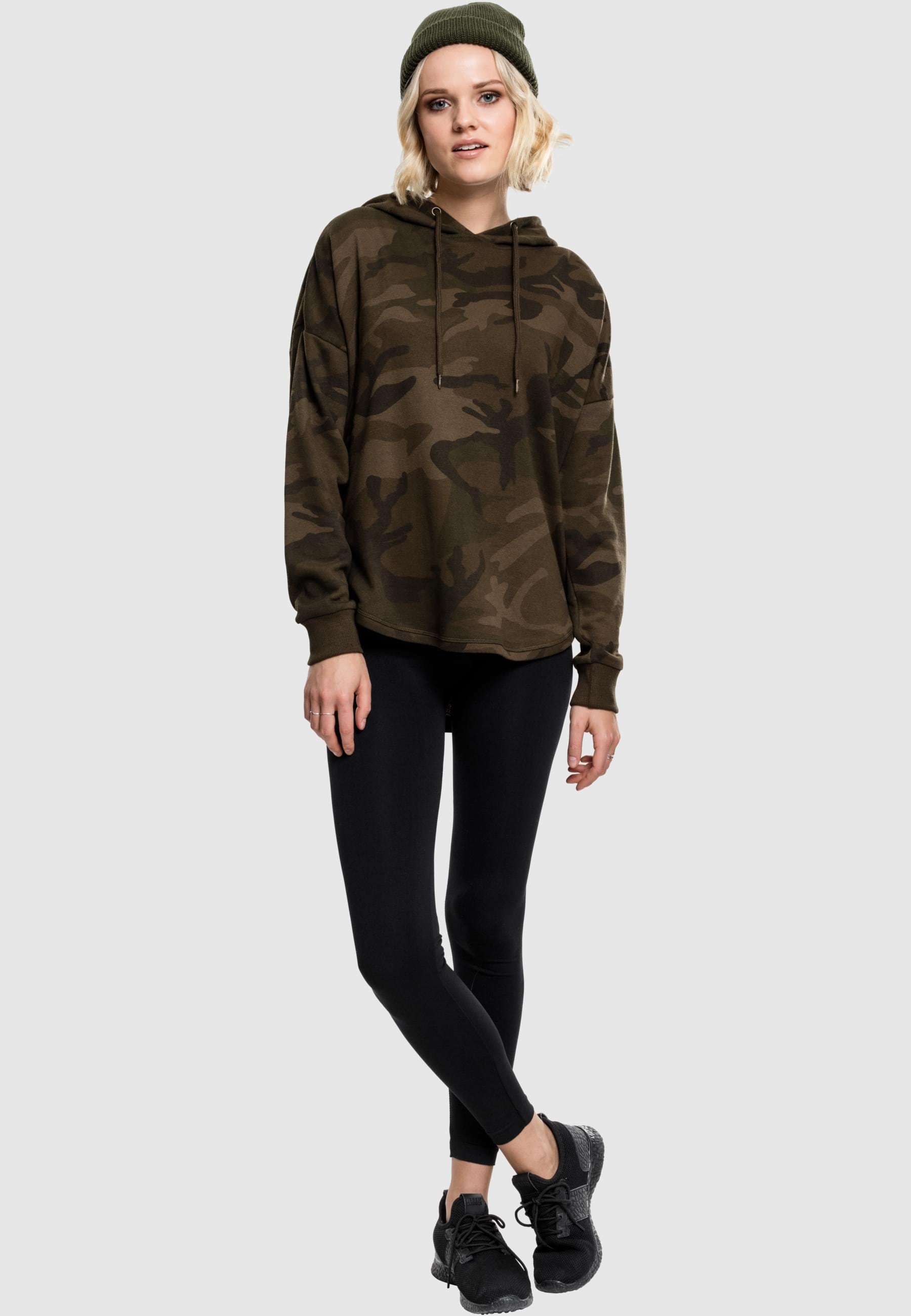 URBAN CLASSICS Rundhalspullover »Urban Classics Damen Ladies Oversized Camo Hoody«, (1 tlg.)