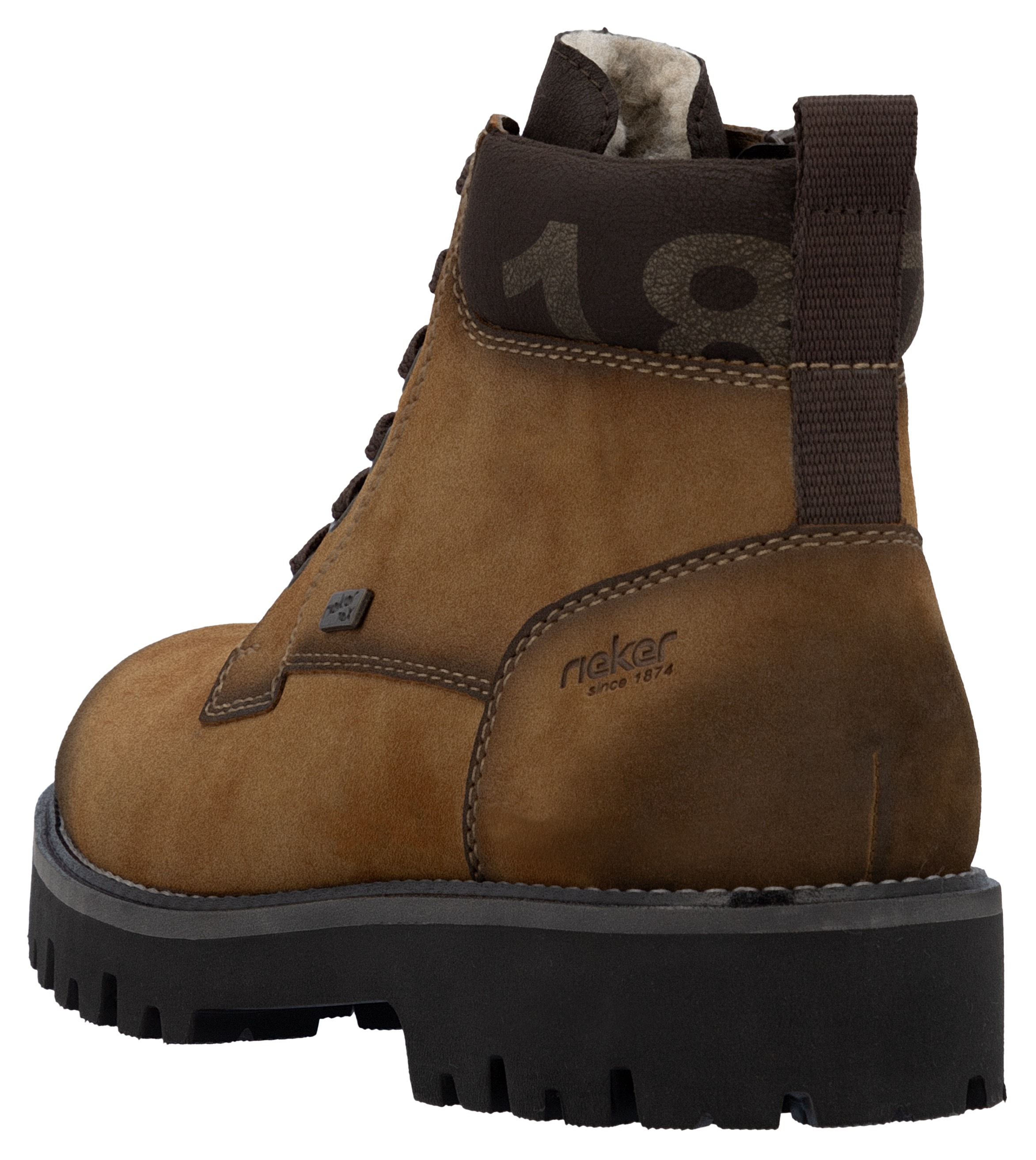 Winterstiefelette RIEKER, Herren, Gr. 41, braun (braun, dunkelbraun), Lederimitat, used, Schuhe Winterstiefelette, Winterboots, Outdoorstiefelette mit TEX und Innenreißverschluss 2