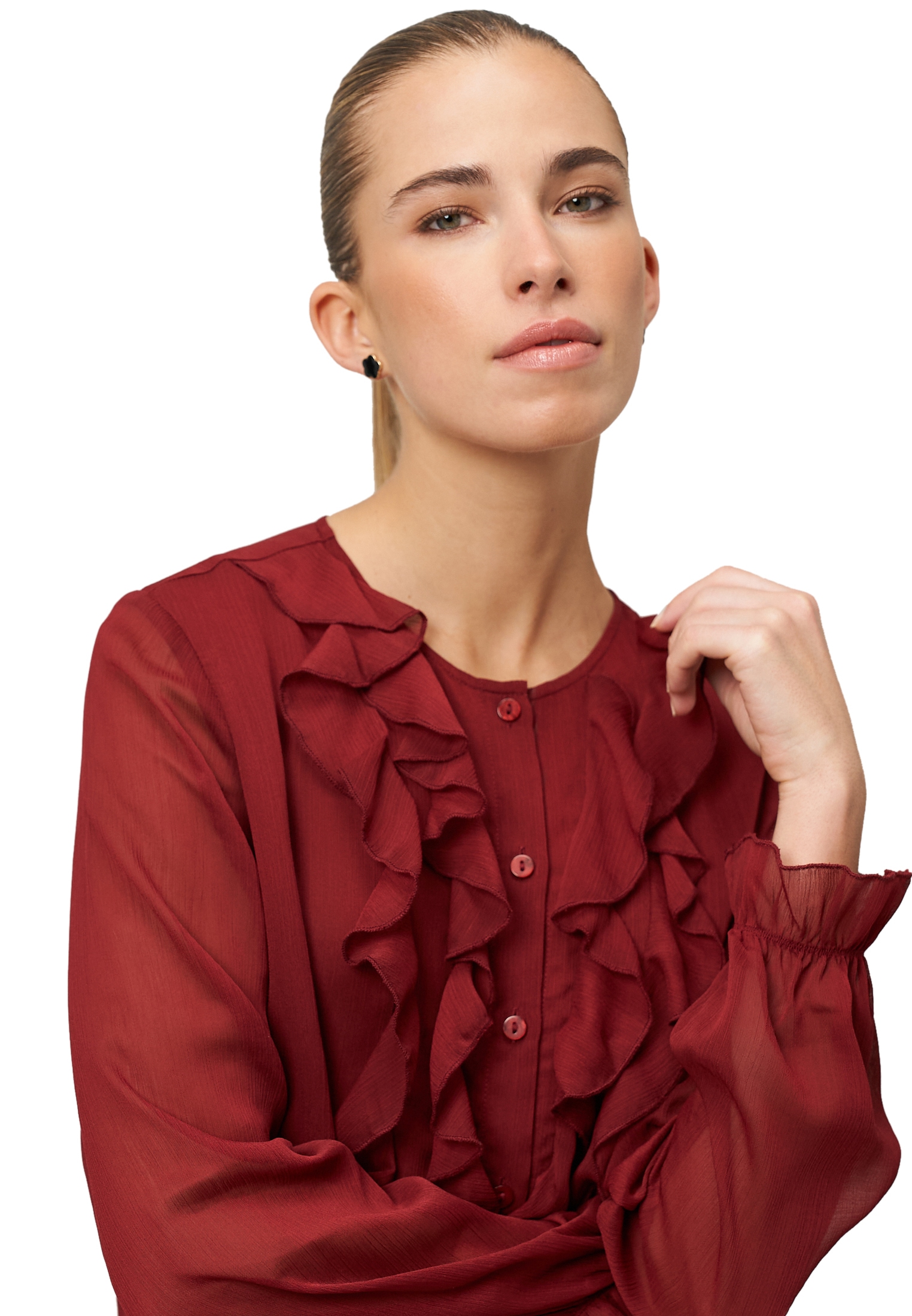 Zero Chiffonbluse »Damen mit Volants«