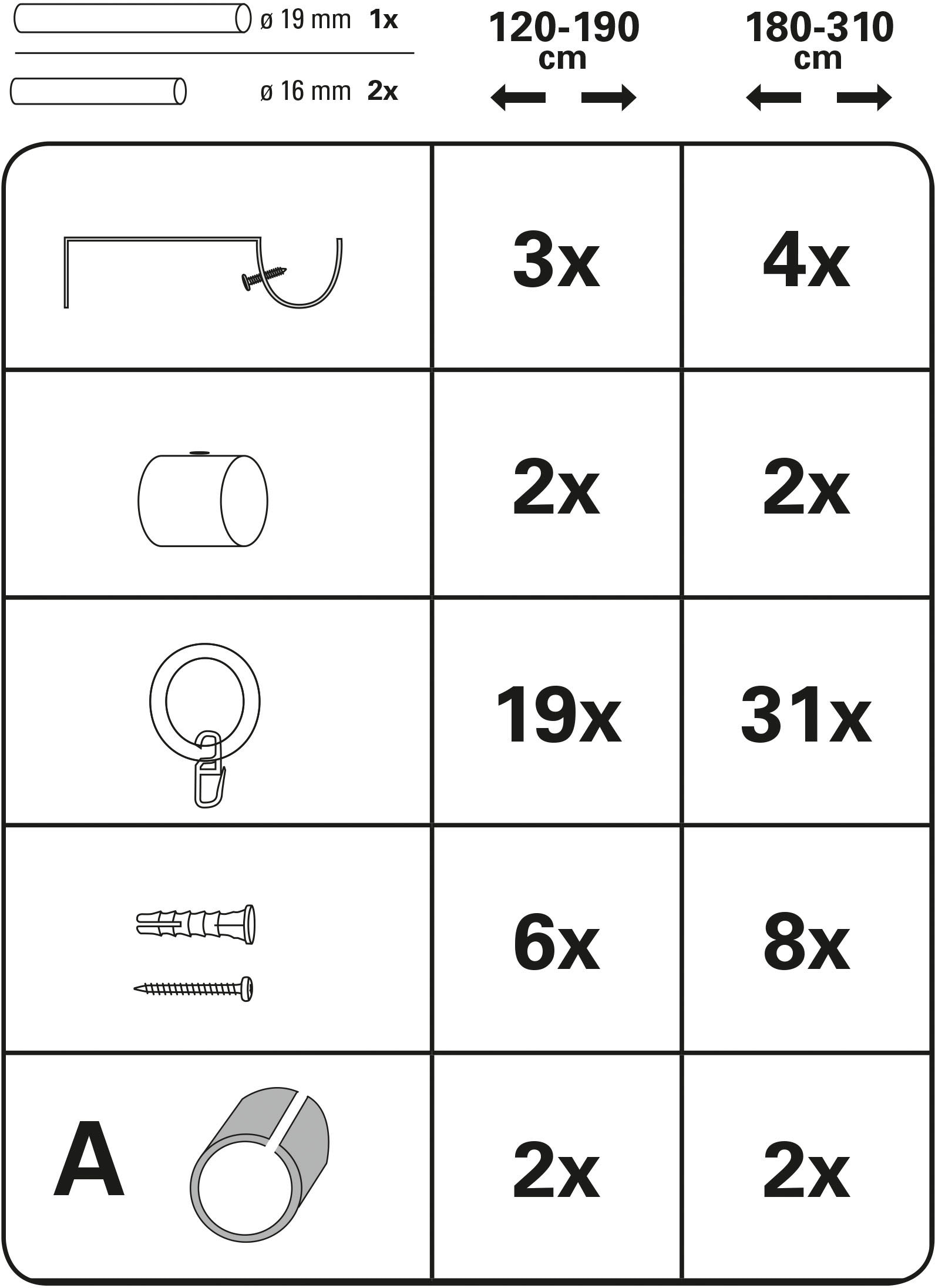 GARDINIA Gardinenstange »Set Metall«, 1 läufig-läufig, ausziehbar, 1-Lauf