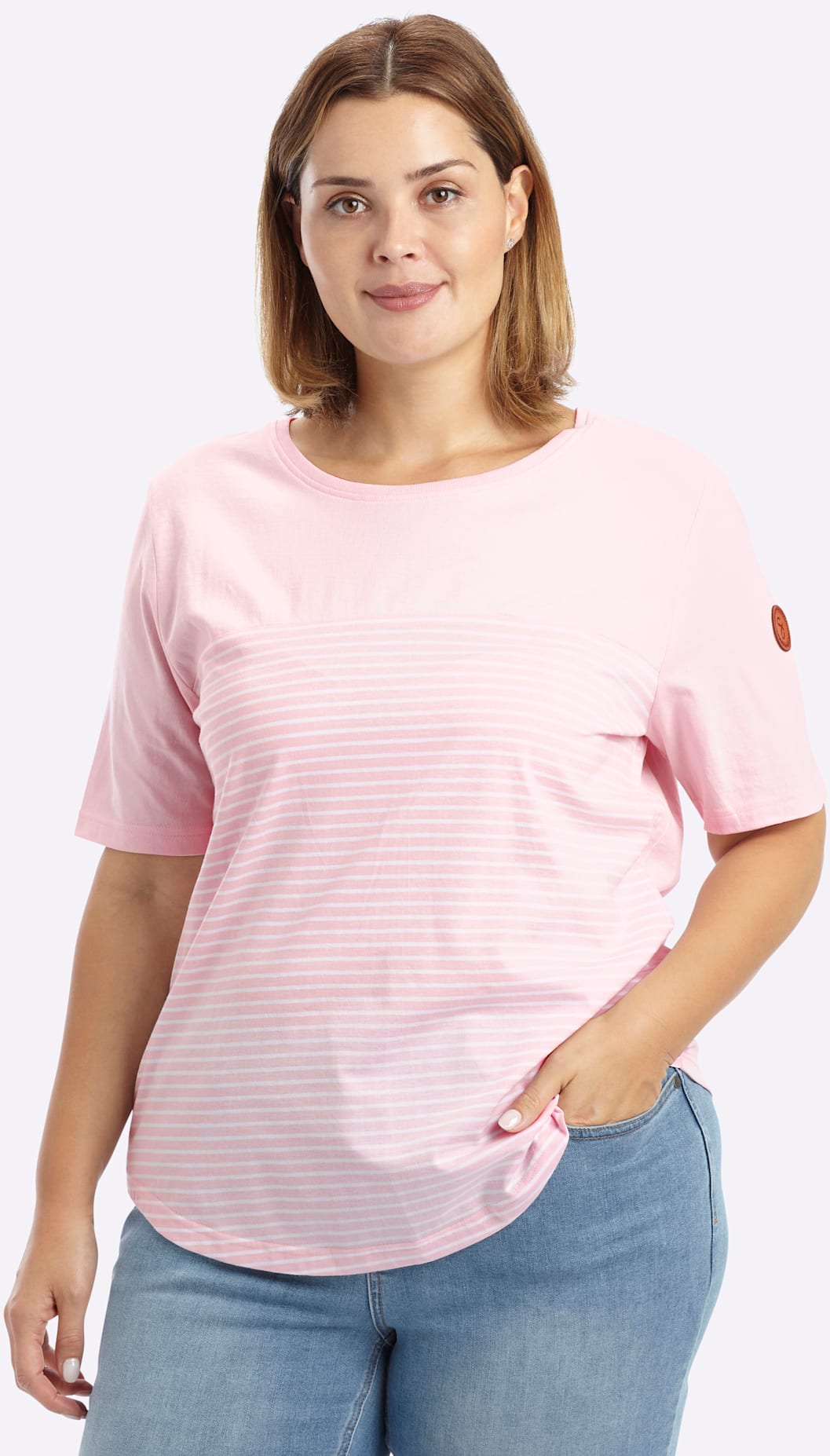 Sheego Rundhalsshirt "T-Shirt" 1