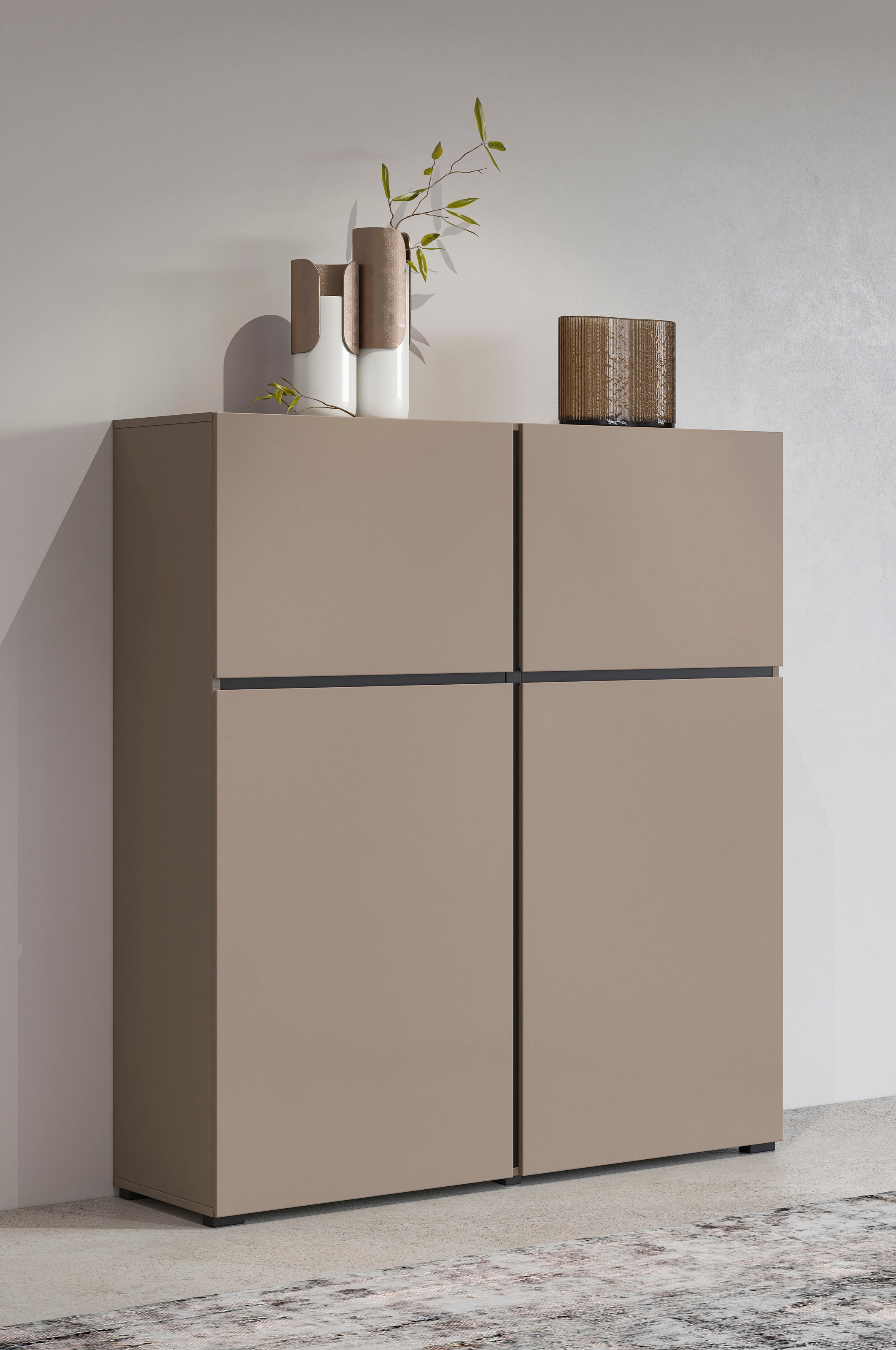 OTTO home Highboard "Cross, moderne grifflose Hochkommode mit 4 Türen,Türko günstig online kaufen
