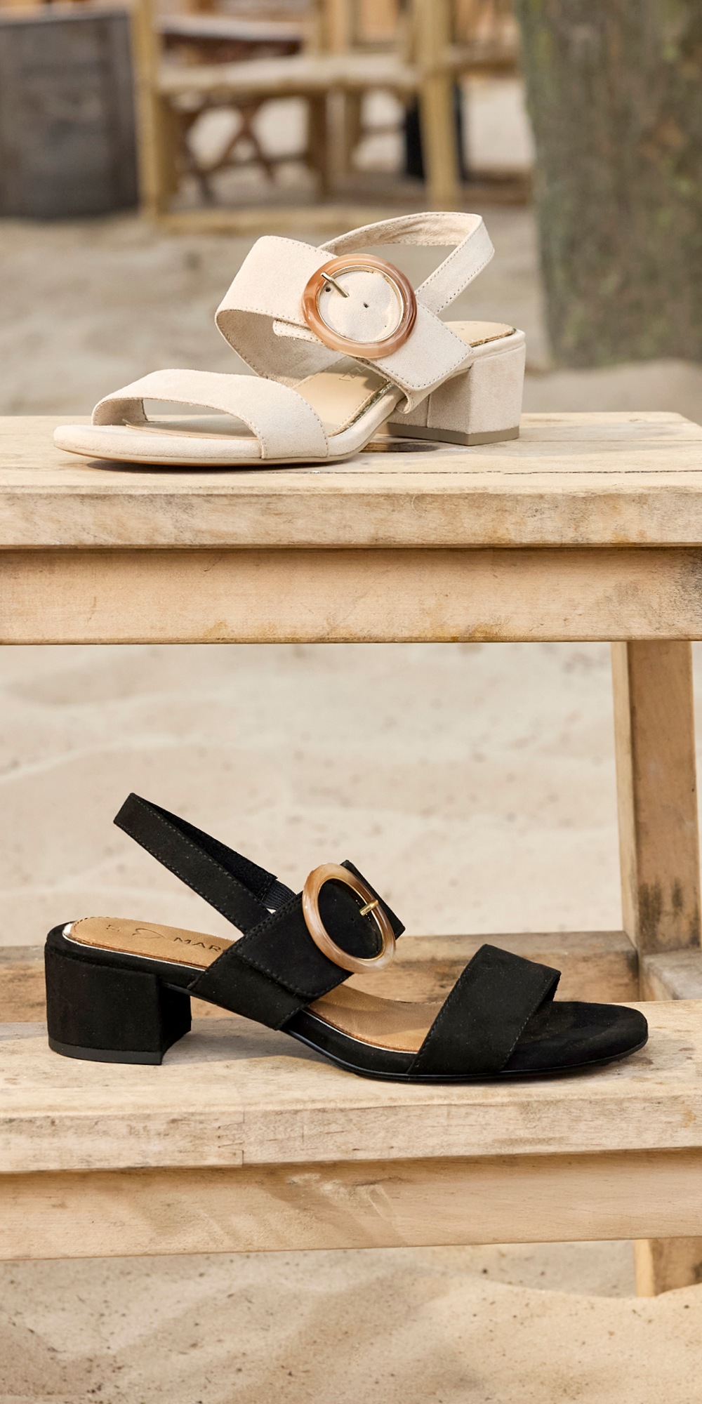 MARCO TOZZI, Blockabsatz, Riemchensandale, Festtagsschuh mit großer Ziersch günstig online kaufen