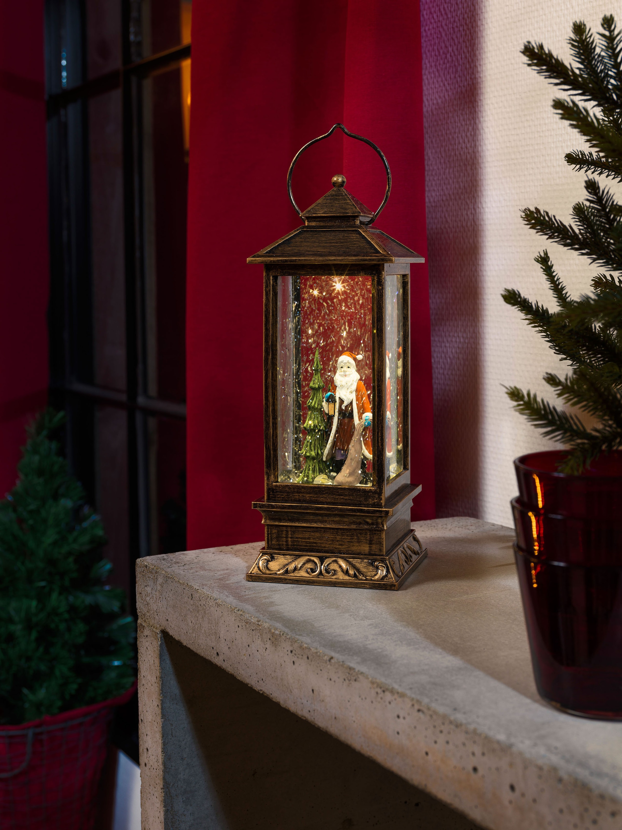 Weihnachtsmann | LED LED 1 kaufen flammig-flammig, mit Schneelaterne BAUR Laterne KONSTSMIDE »Weihnachtsdeko«,