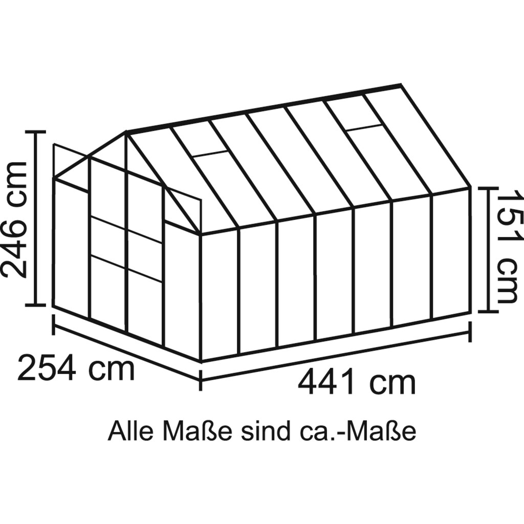 Vitavia Gewächshaus »Uranus 11500«, (Set, mit 2-tlg. Zubehör)