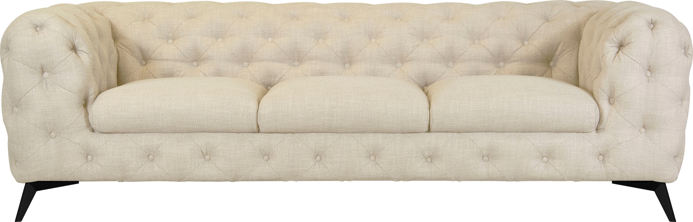 Leonique Chesterfield-Sofa "Glynis", aufwändige Knopfheftung, moderne Chesterfield Optik, Fußfarbe wählbar