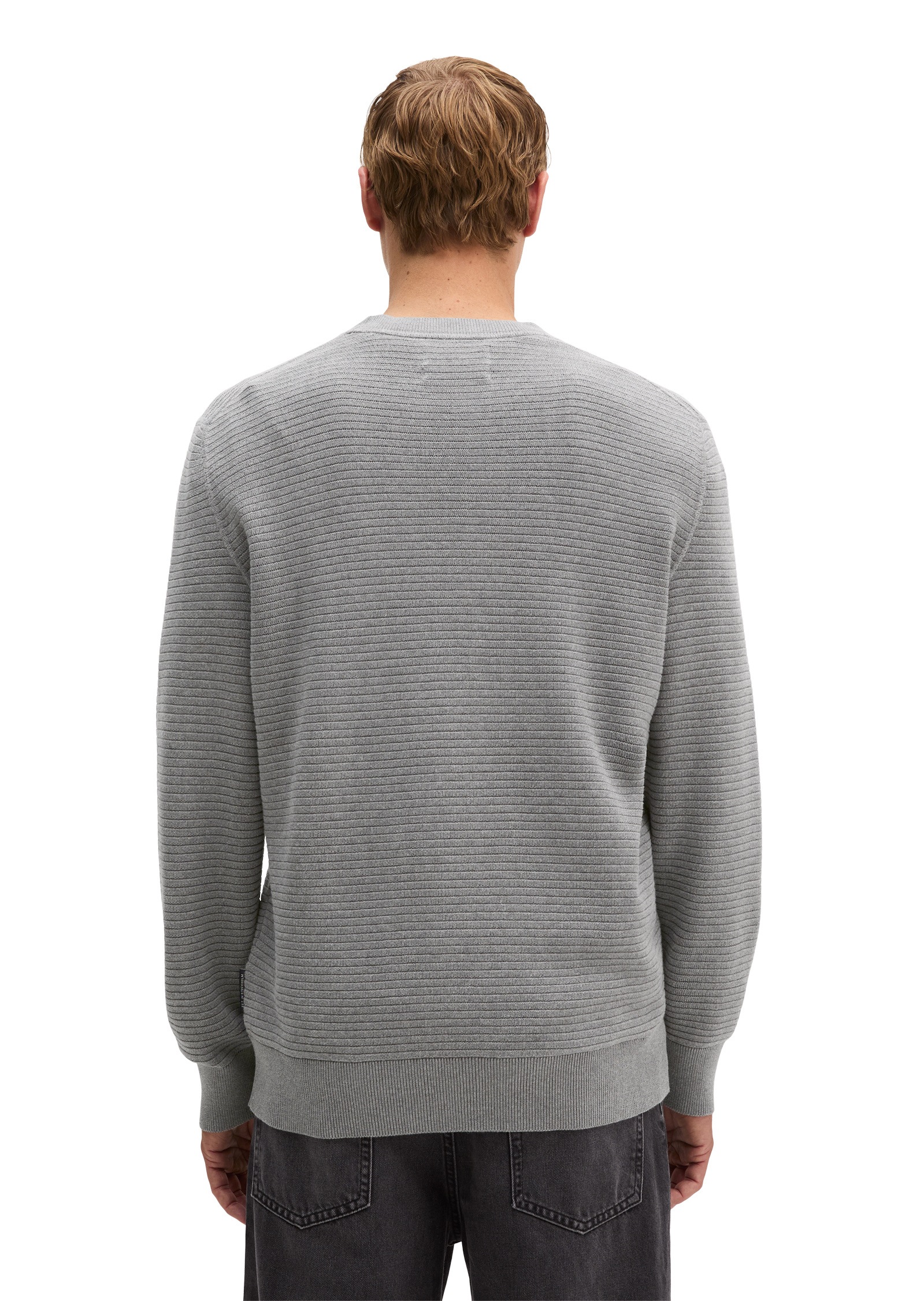 Marc O'Polo Rundhalspullover »mit smarter Querrippe«