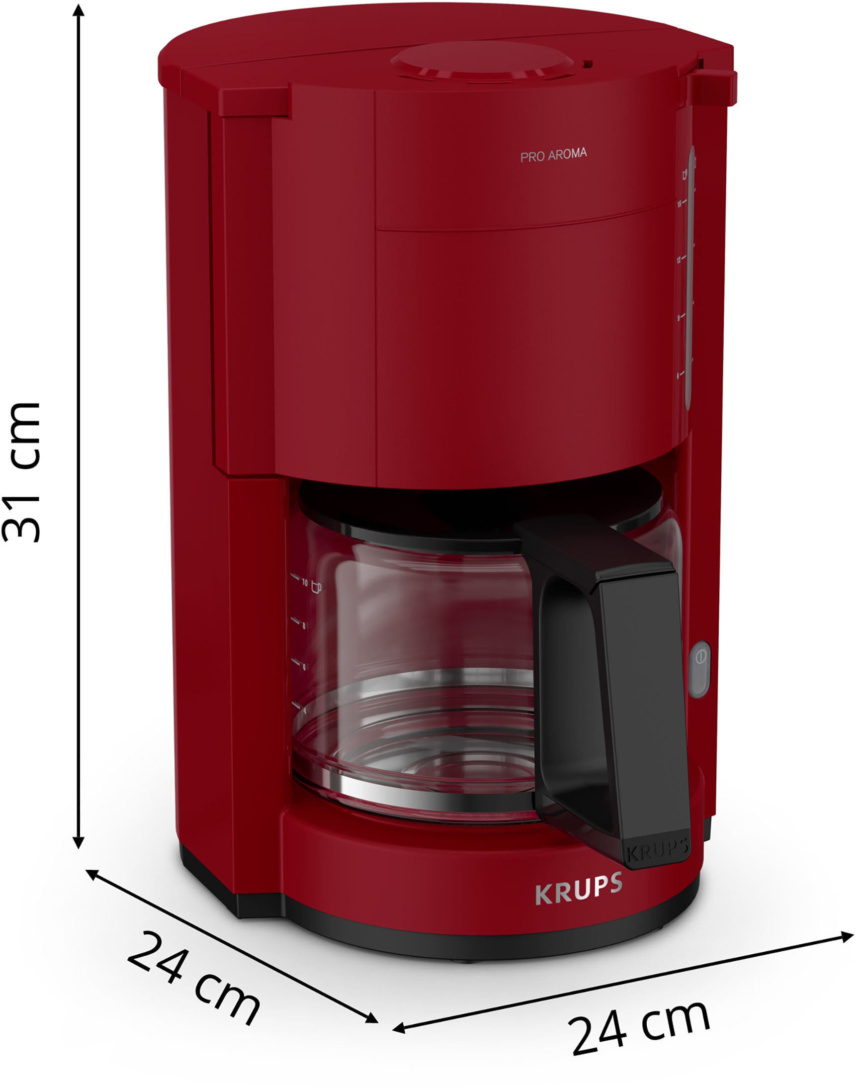 Krups Filterkaffeemaschine »F30905 Pro Aroma«, 1,25 l Kaffeekanne, Papierfilter-Permanentfilter, 1x4, Filterhalter Öffnungshilfe, 1,25 l, 30 Minuten Warmhaltefunktion