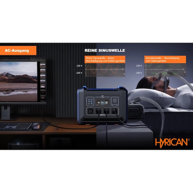 Hyrican Powerstation »UPP-2400 Kit 2400Watt, 2232 Wh, LiFePO4, tragbarer  Akku/Batterie«, 697500 mAh, mobiles Ladezentrum für Not-& Stromversorgung  online kaufen | BAUR