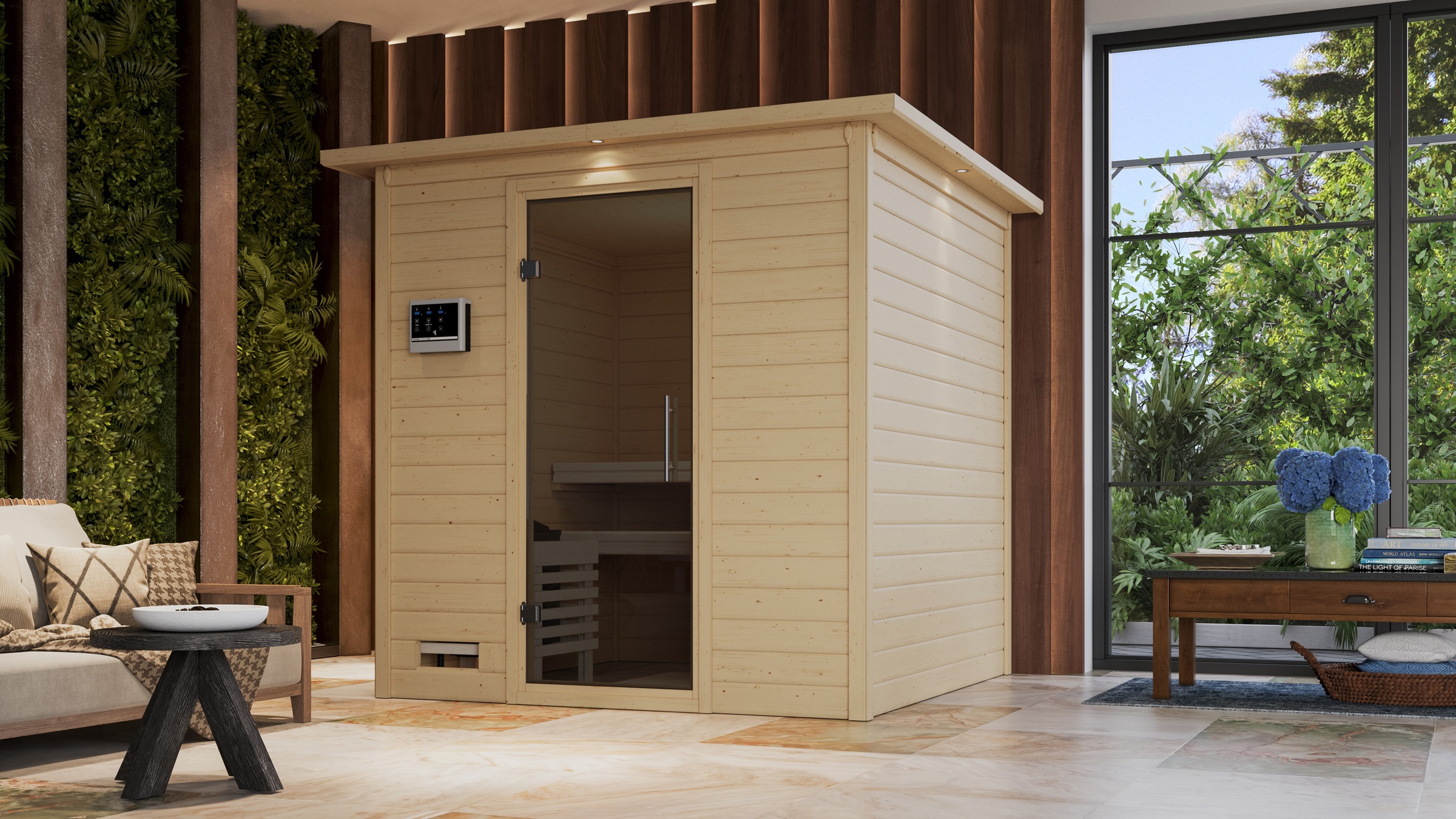 KARIBU Sauna "Menja", Saunaofen, externe Steuerung, 9 kW, beige, Saunen, 9-kW-Ofen mit externer Steuerung