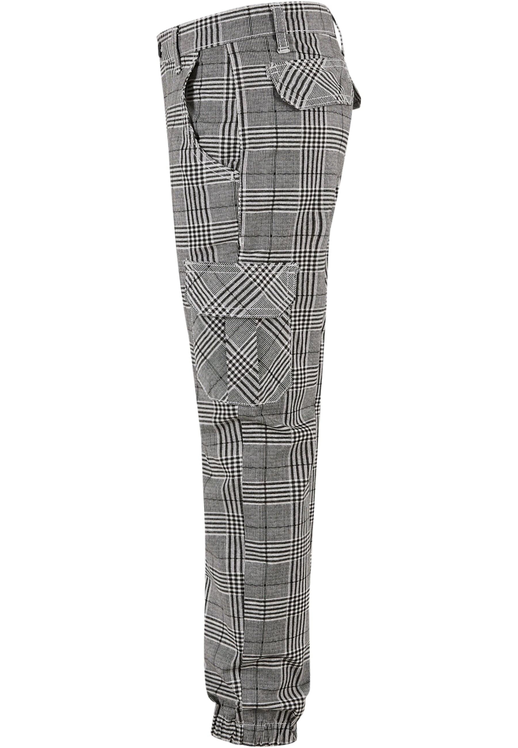 URBAN CLASSICS Cargohose »Urban Classics Herren Boys AOP Glencheck Cargo Jog Pants«